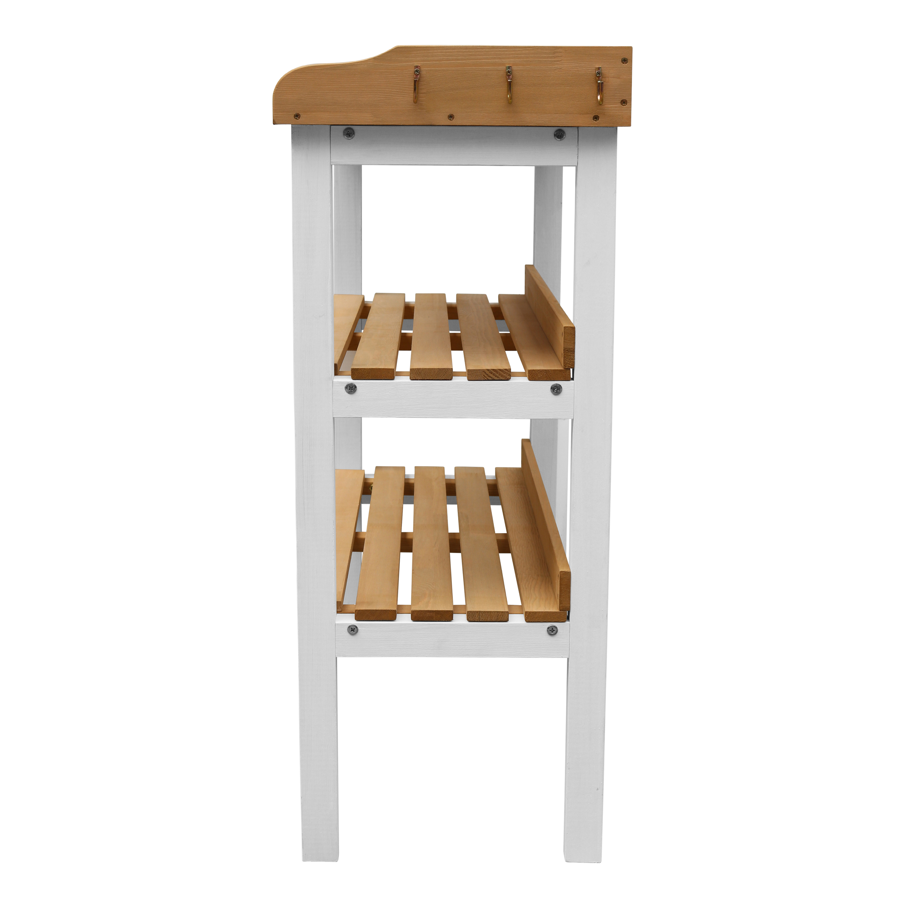 AXI Oppottafel met opbergplanken Bruin/wit-8717973938163 AXI Oppottafel met opbergplanken Bruin/wit
