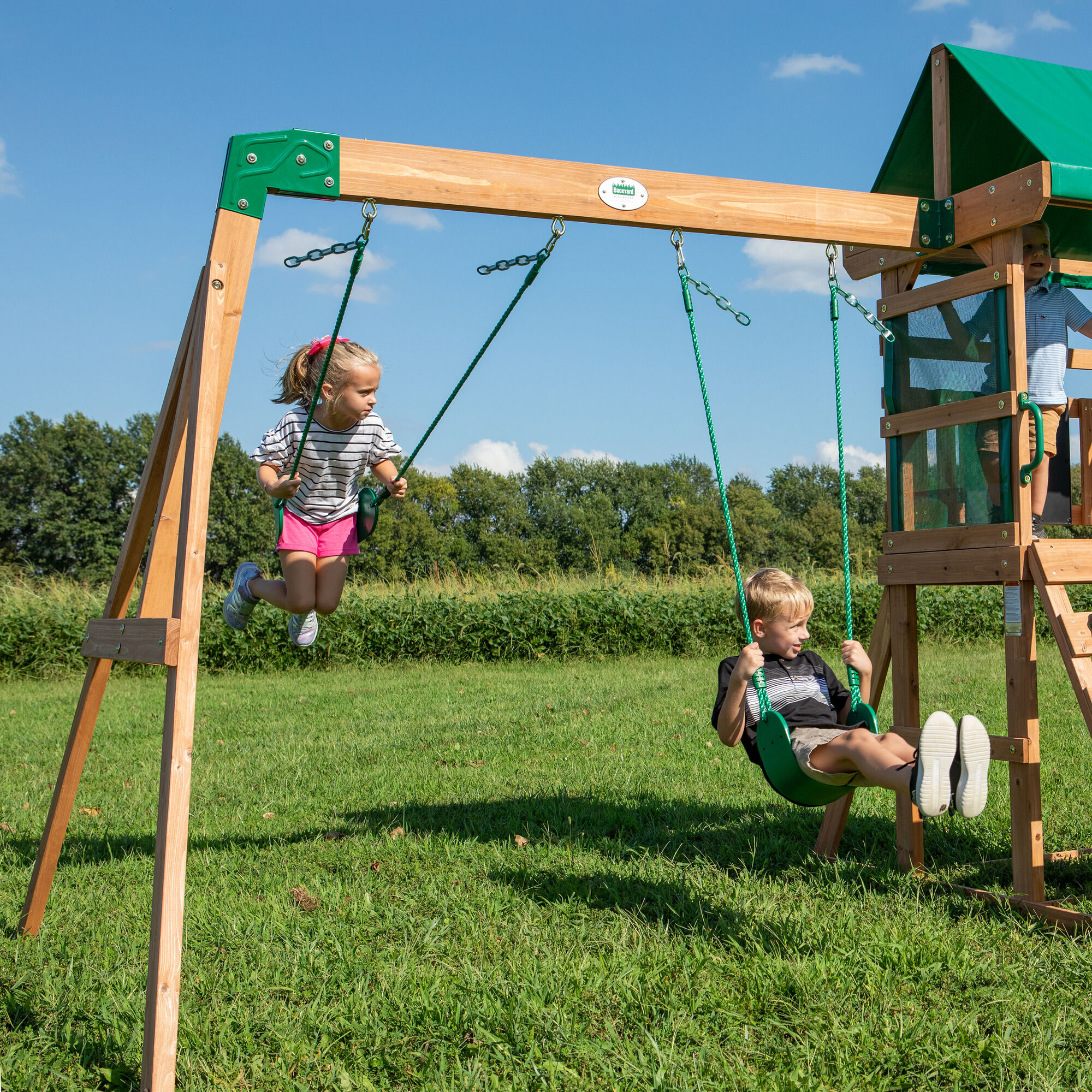 Backyard Discovery Buckley Hill Play Tower with Swings and Slide