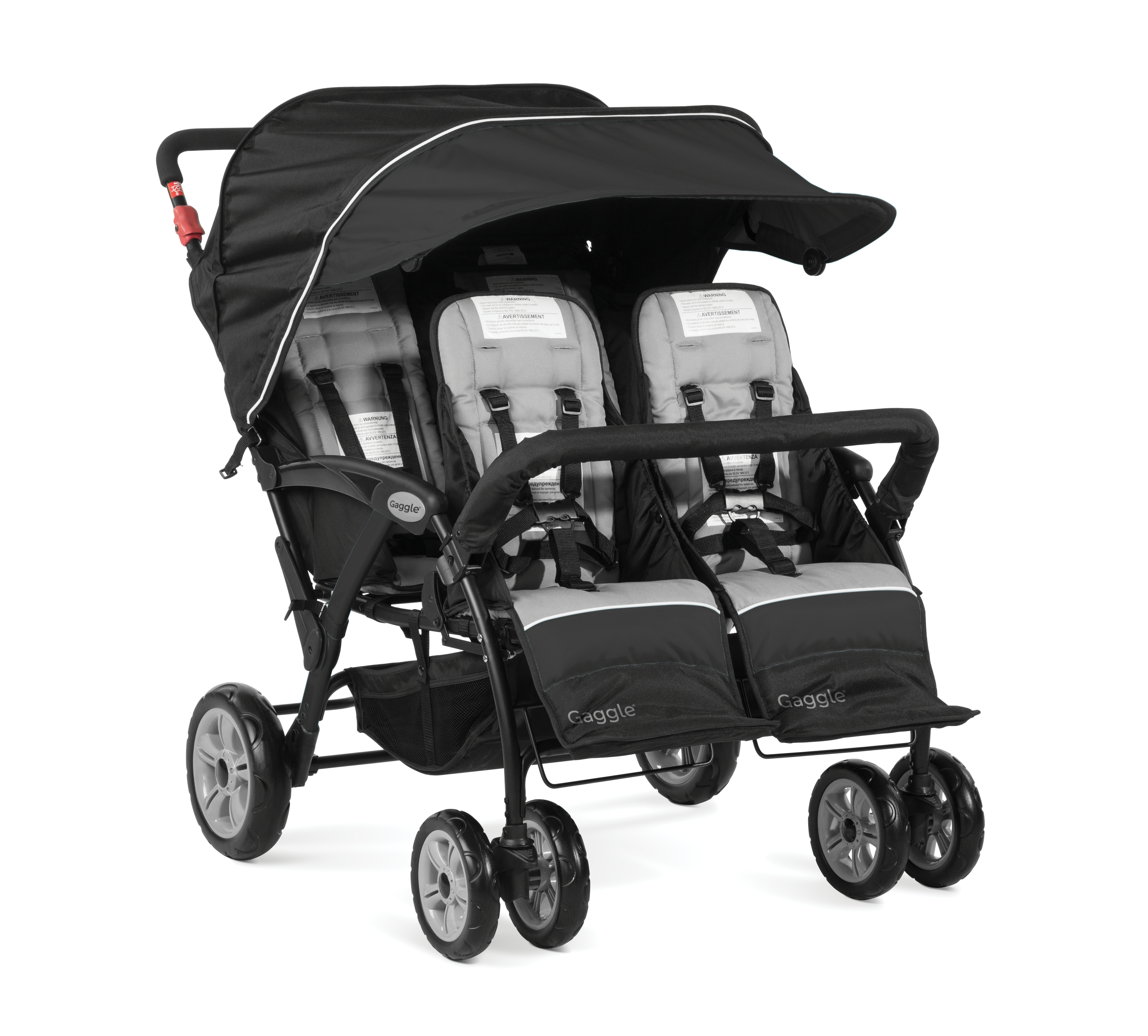 Gaggle Odyssey 4x4 Quad Stroller for 4 Children - Black-0849801001157 Gaggle Odyssey 4x4 Quad Stroller for 4 Children - Black