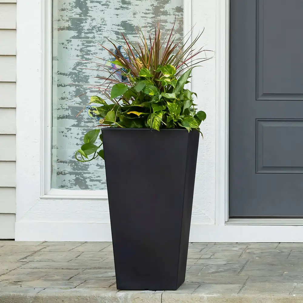 Step2 Tremont Vierkant Bloempot Groot - Onyx Black