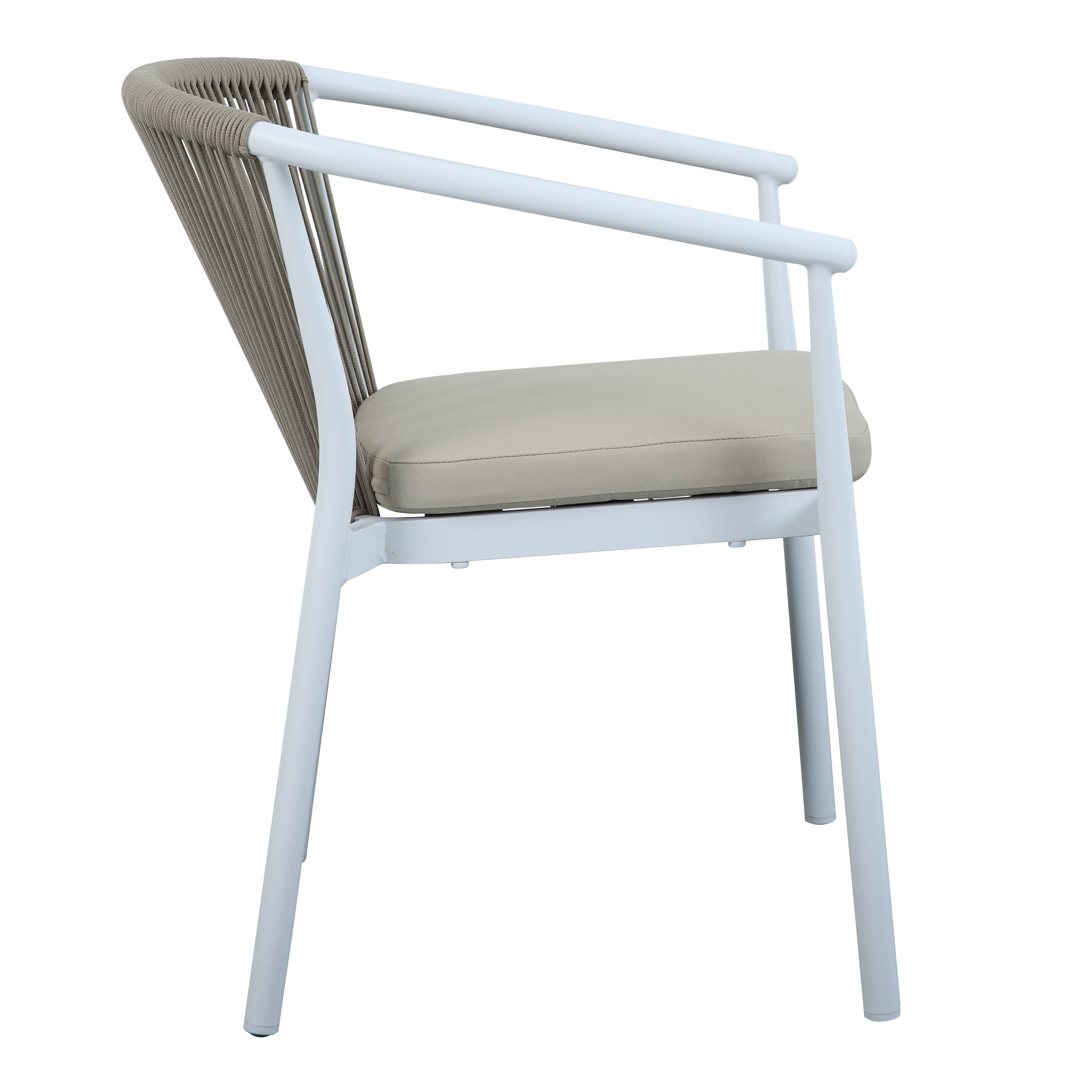 AXI Suvi Garden Set with 4 Chairs White with Teak-look Polywood-8720365062568 AXI Suvi Garden Set with 4 Chairs White with Teak-look Polywood
