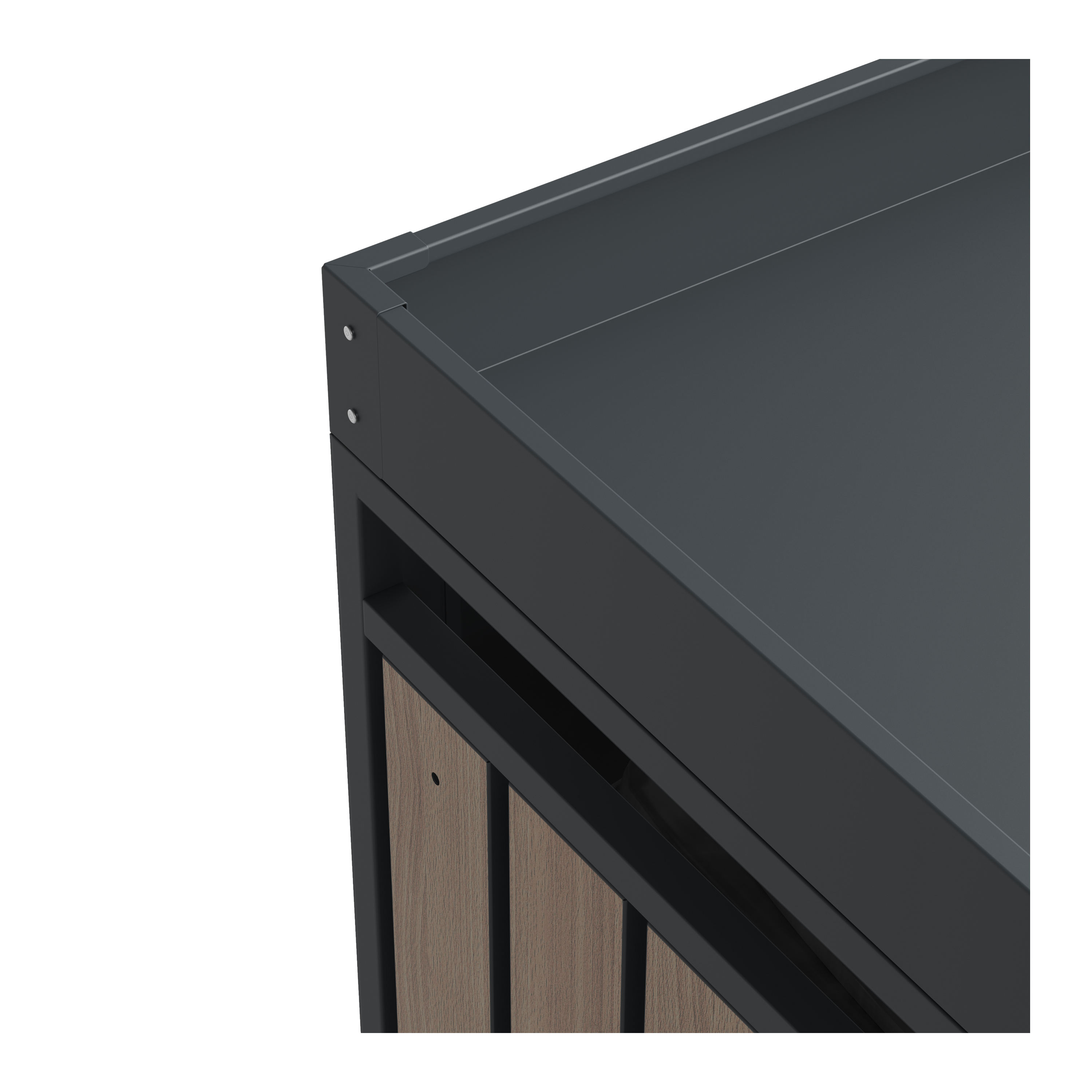 AXI Leon Metal Garbage Bin Shed with Planter - 1 Garbage Bin