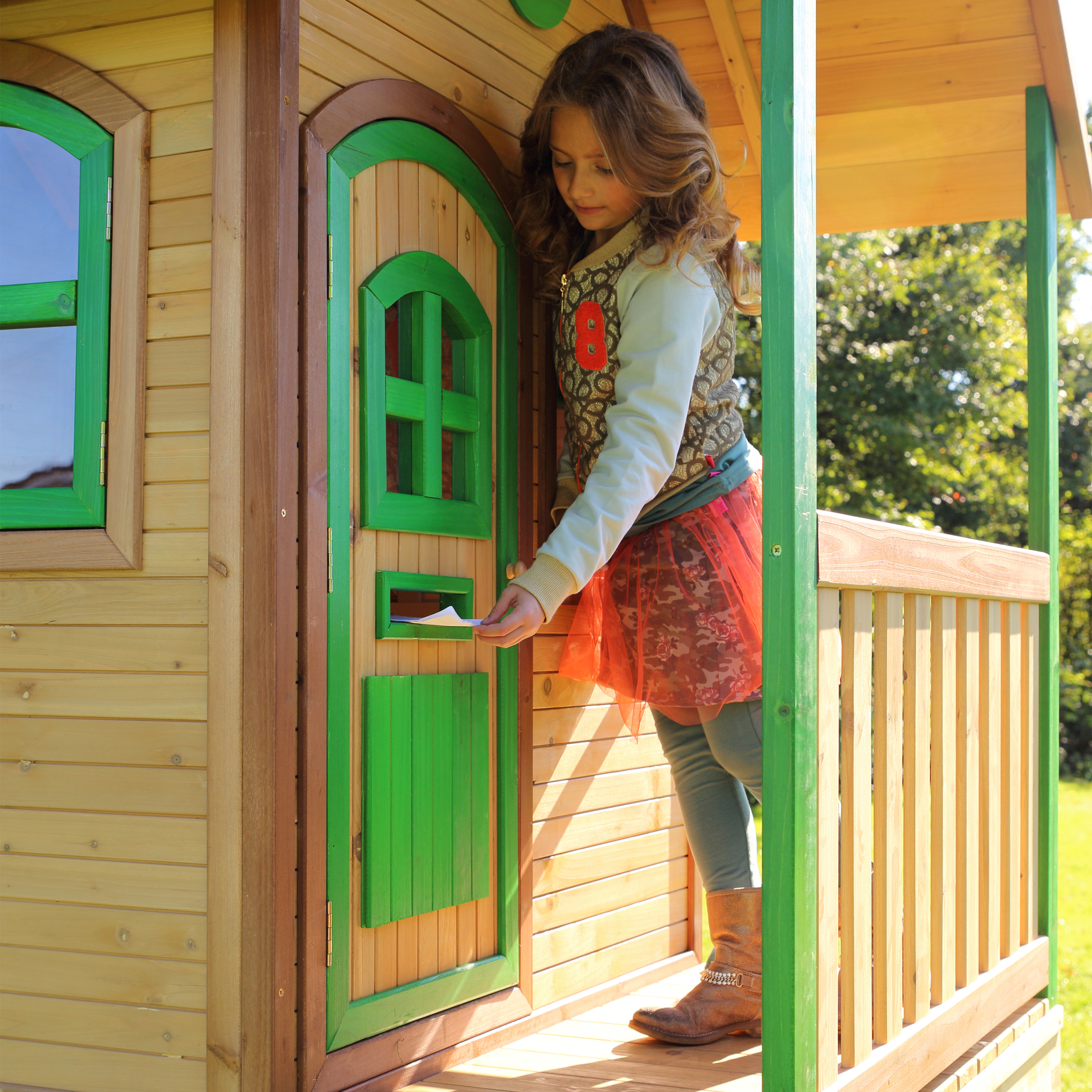 AXI Laura Playhouse Brown/green - Blue Slide