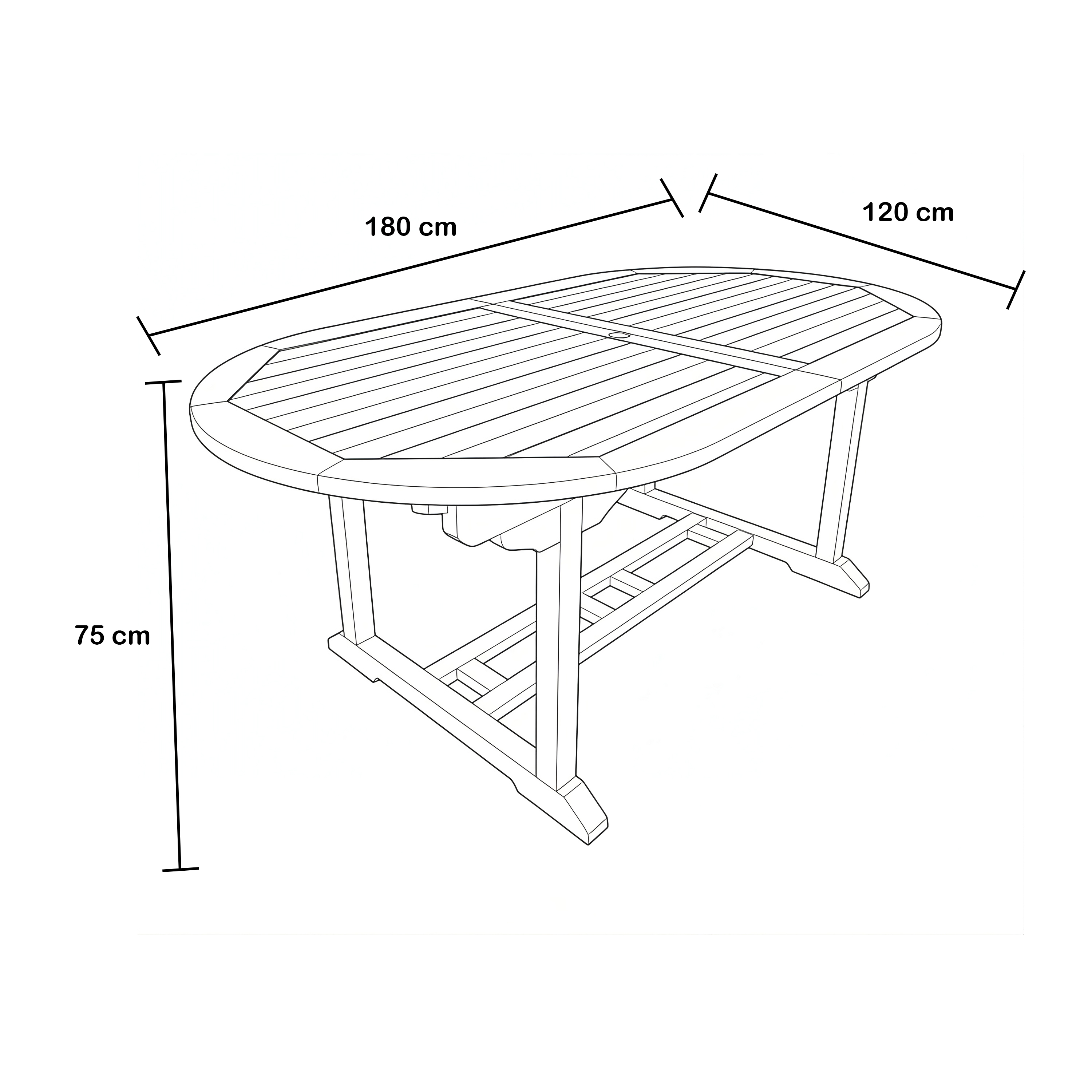 AXI Marzi/Faye 180-240 cm Dining Garden Set 7-piece Teak/Beige - Extendable