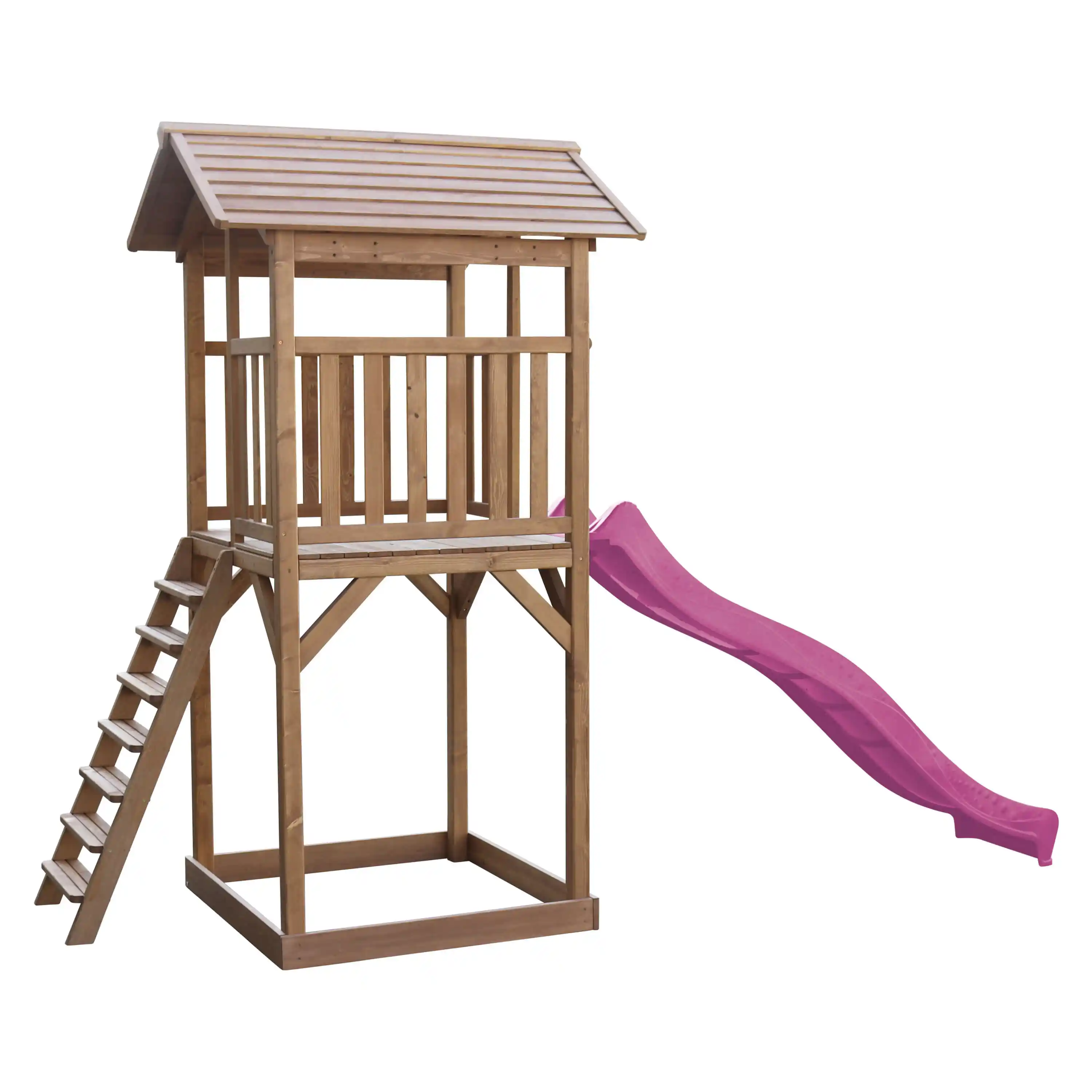 AXI Beach Tower Speeltoren Bruin - Paarse Glijbaan