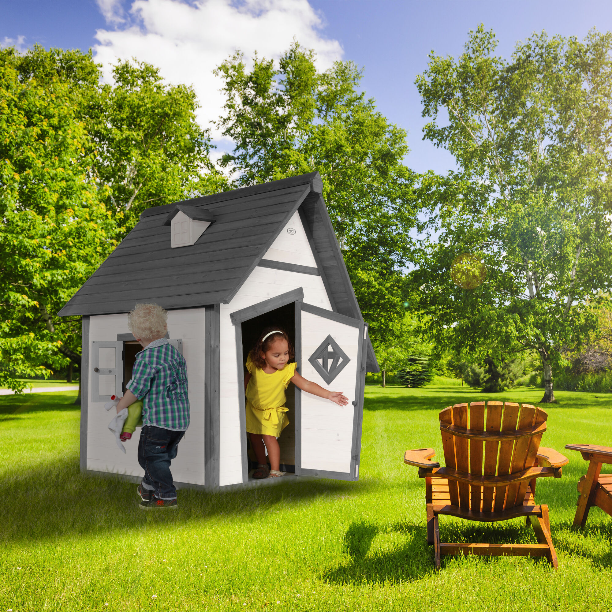 AXI Cabin Playhouse Grey/white