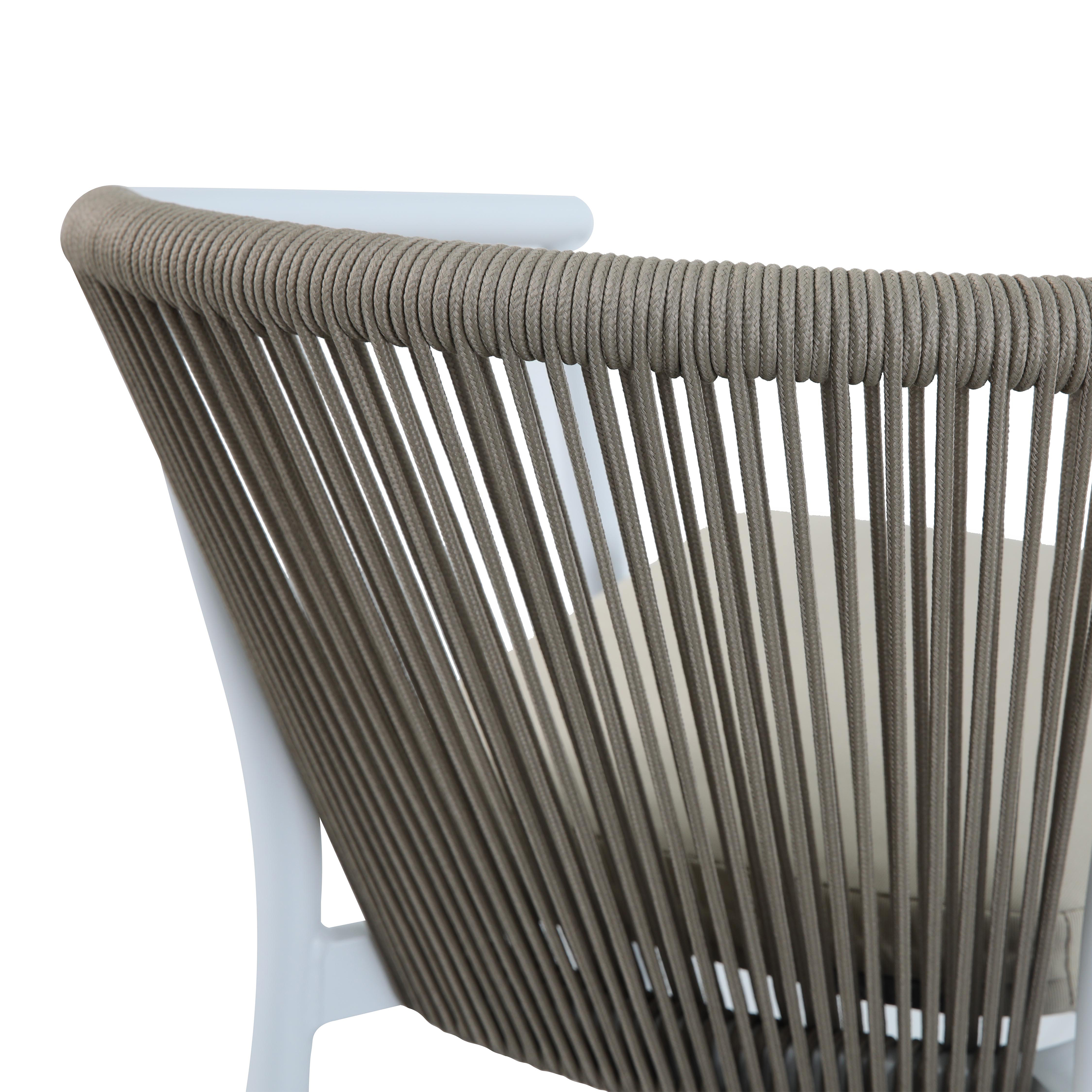 AXI Ravi Bar set with 4 bar stools White with Teak-look Polywood-8720365062605 AXI Ravi Bar set with 4 bar stools White with Teak-look Polywood
