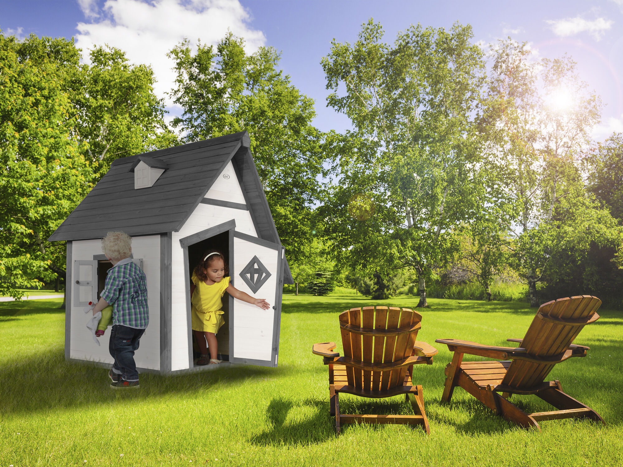 AXI Cabin Playhouse Grey/white