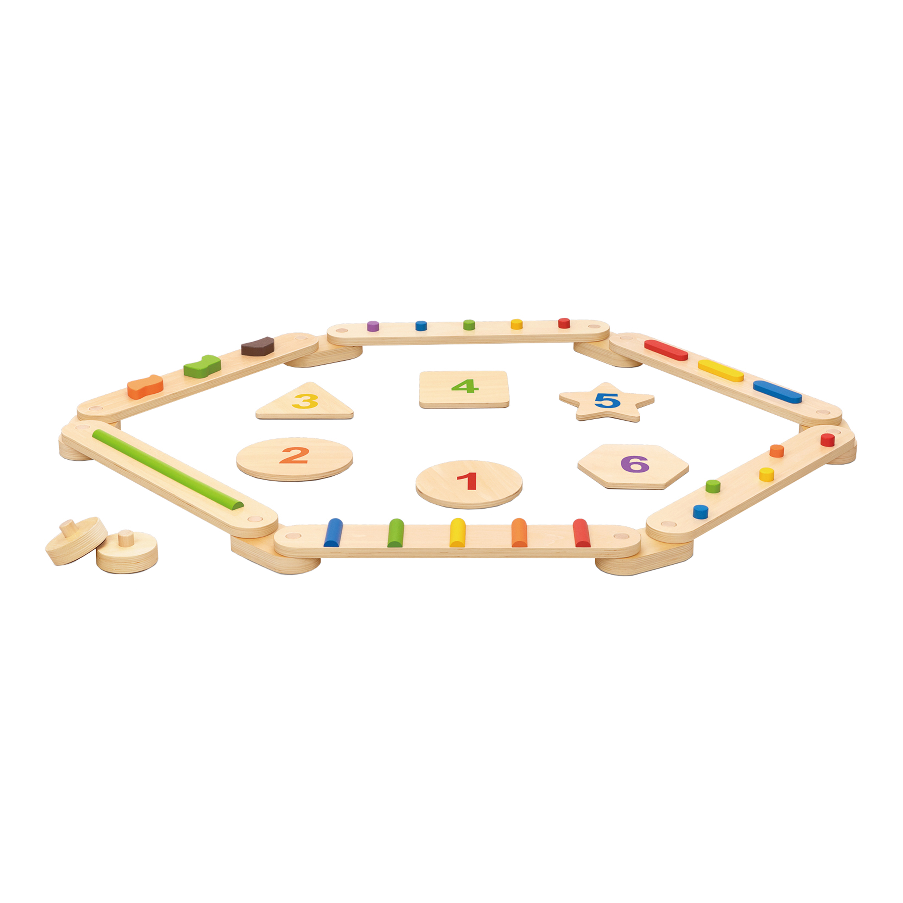 Tooky Toy Träbalansbana och Balansstenar