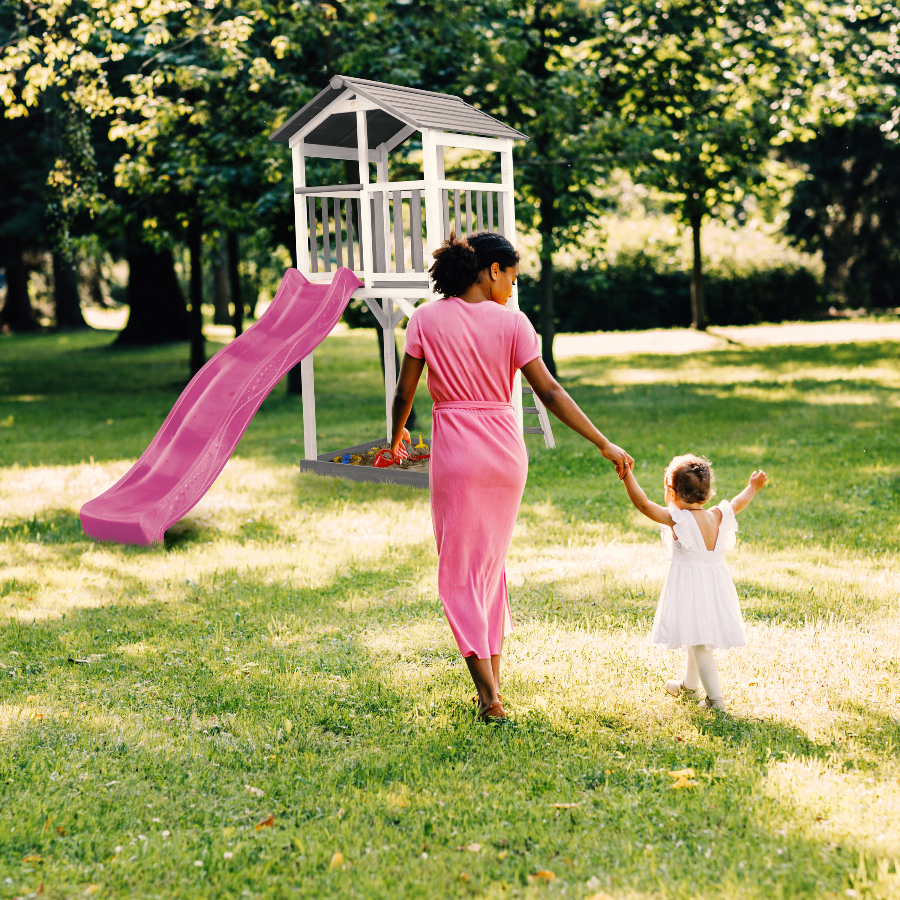 AXI Beach Tower Grey/White - Purple Slide