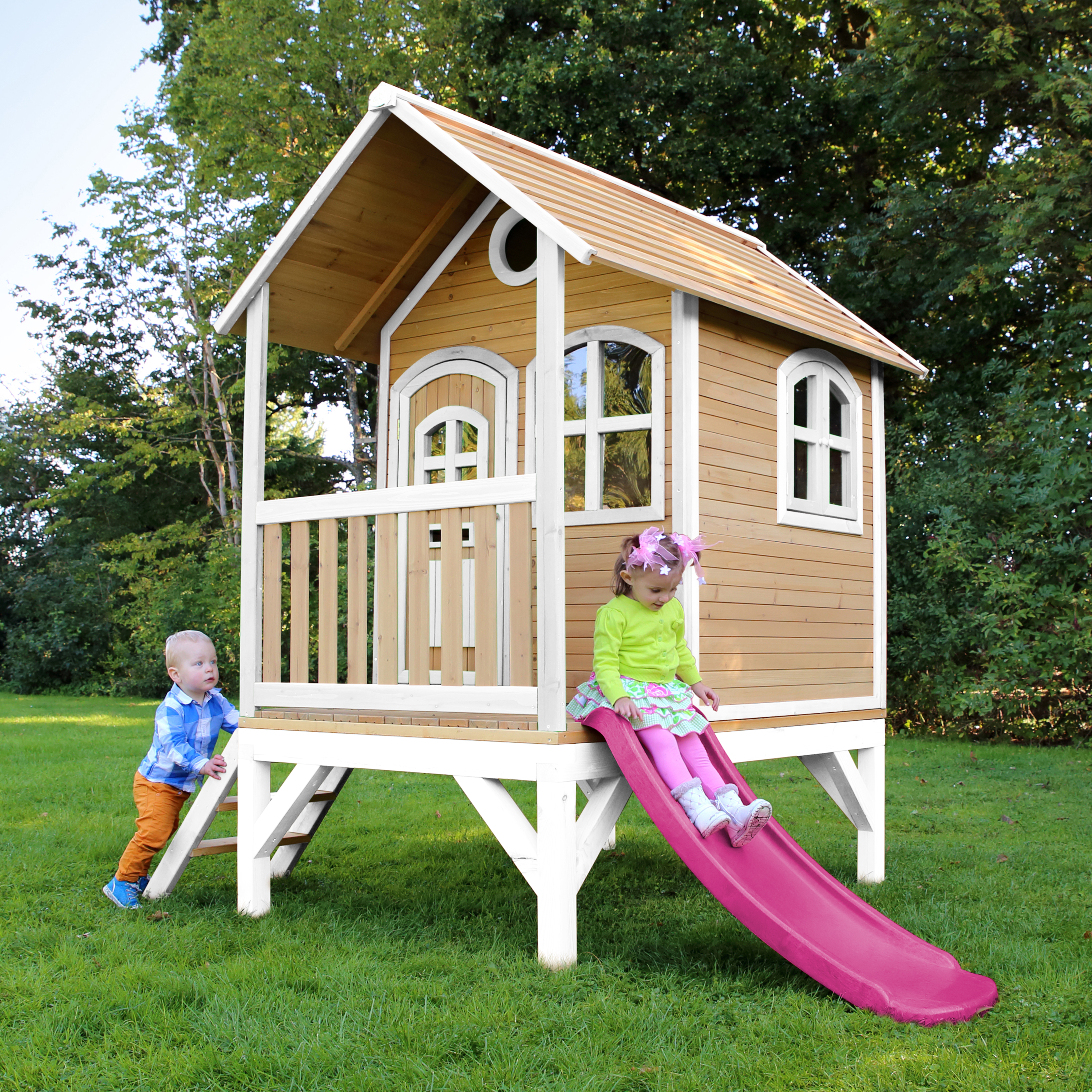 AXI Tom Playhouse Brown/White - Purple Slide