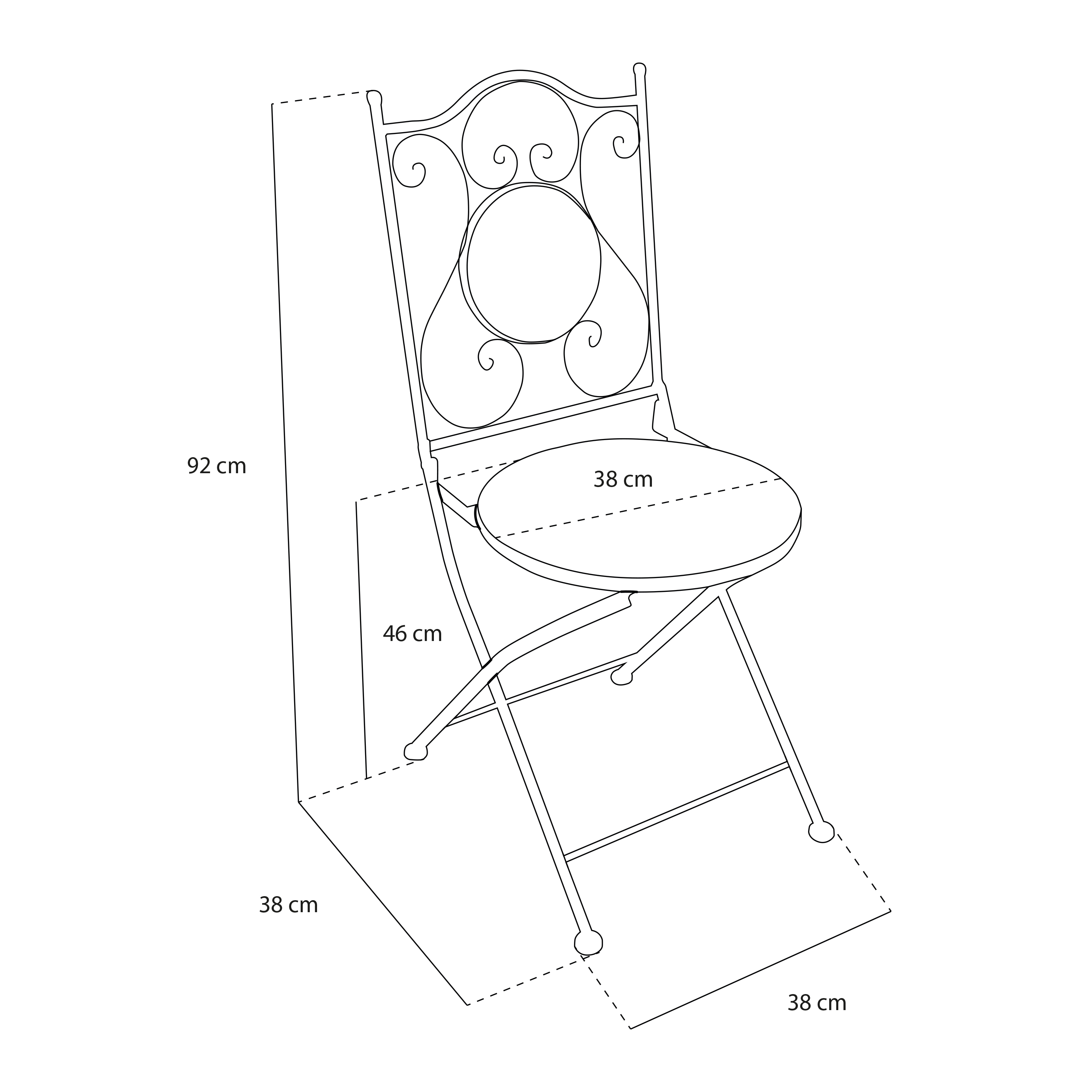 AXI Amélie Bistro Chairs Foldable Classic Multicolour – Set 2 pieces