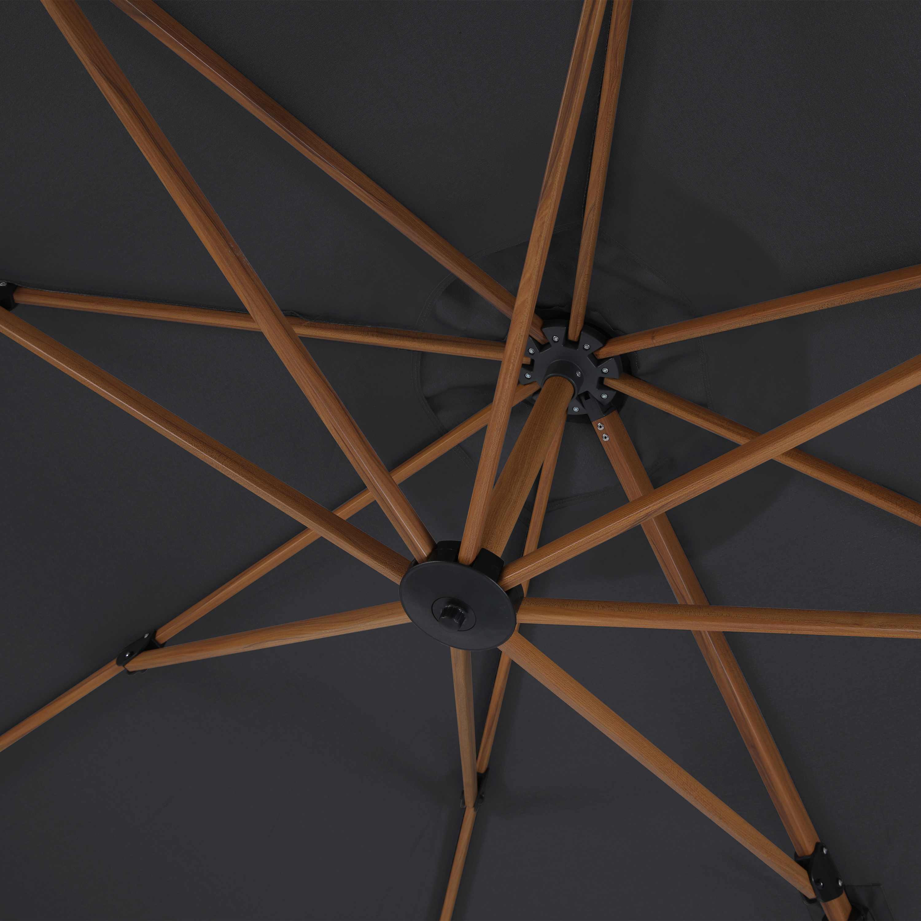 AXI Cyrus Premium Zweefparasol Ã˜ 300cm Houtlook/grijs