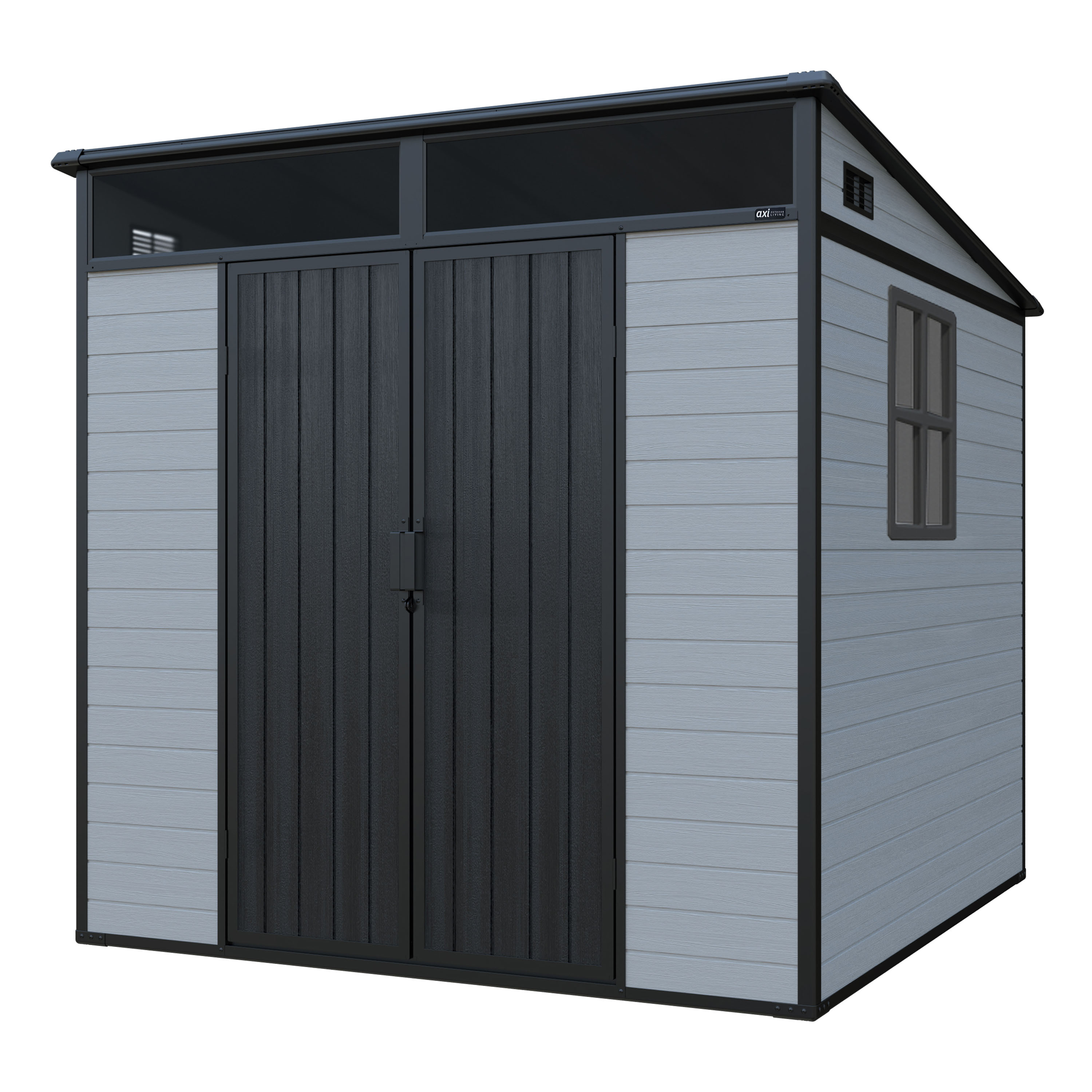 AXI Axel Plastic Garden Storage Shed 215 x 206 x 204 cm - Grey