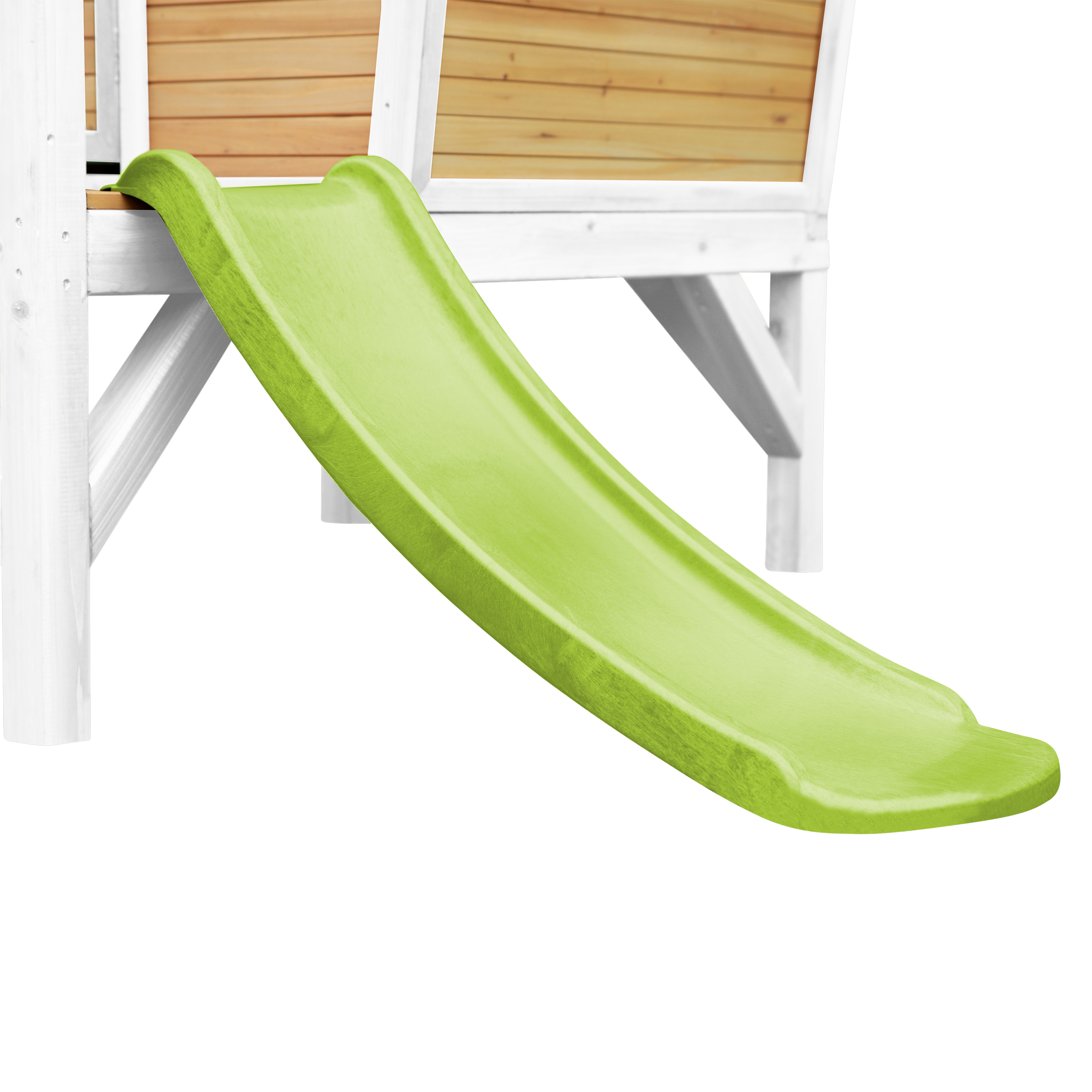AXI Robin Playhouse Brown/White - Lime Green Slide