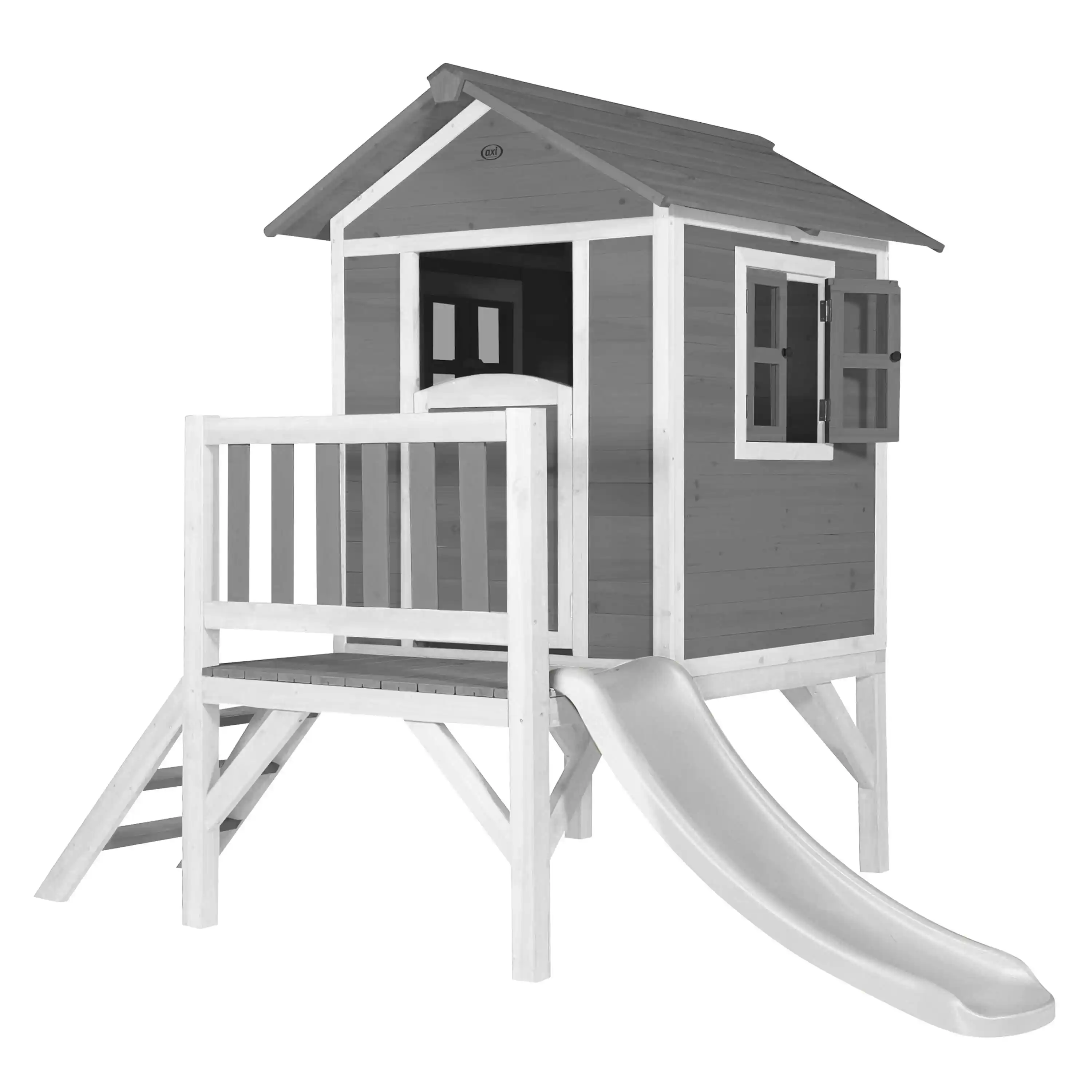 AXI Lodge XL Speelhuis Cool Grijs - Witte Glijbaan