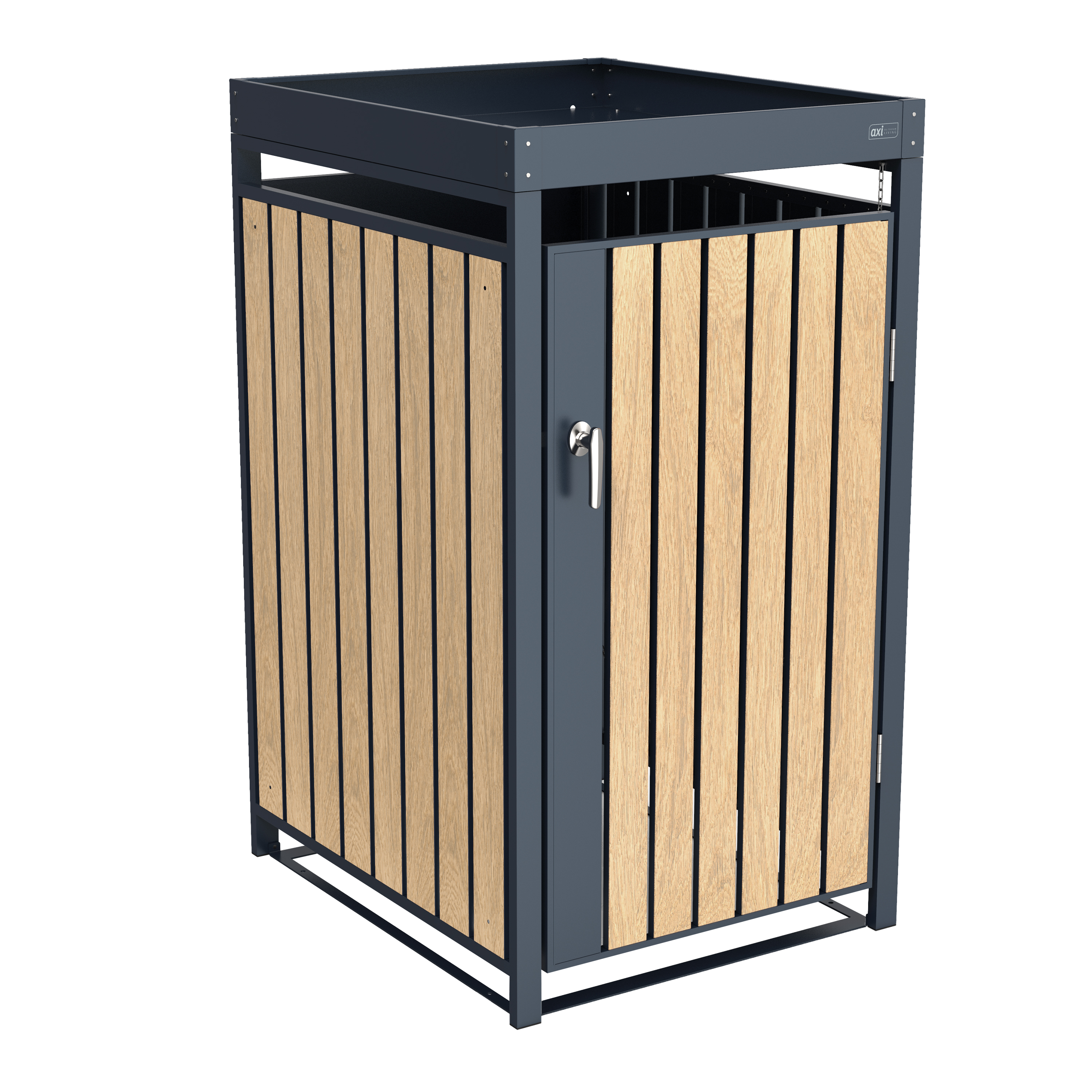 AXI Leon Metal Garbage Bin Shed with Planter - 1 Garbage Bin