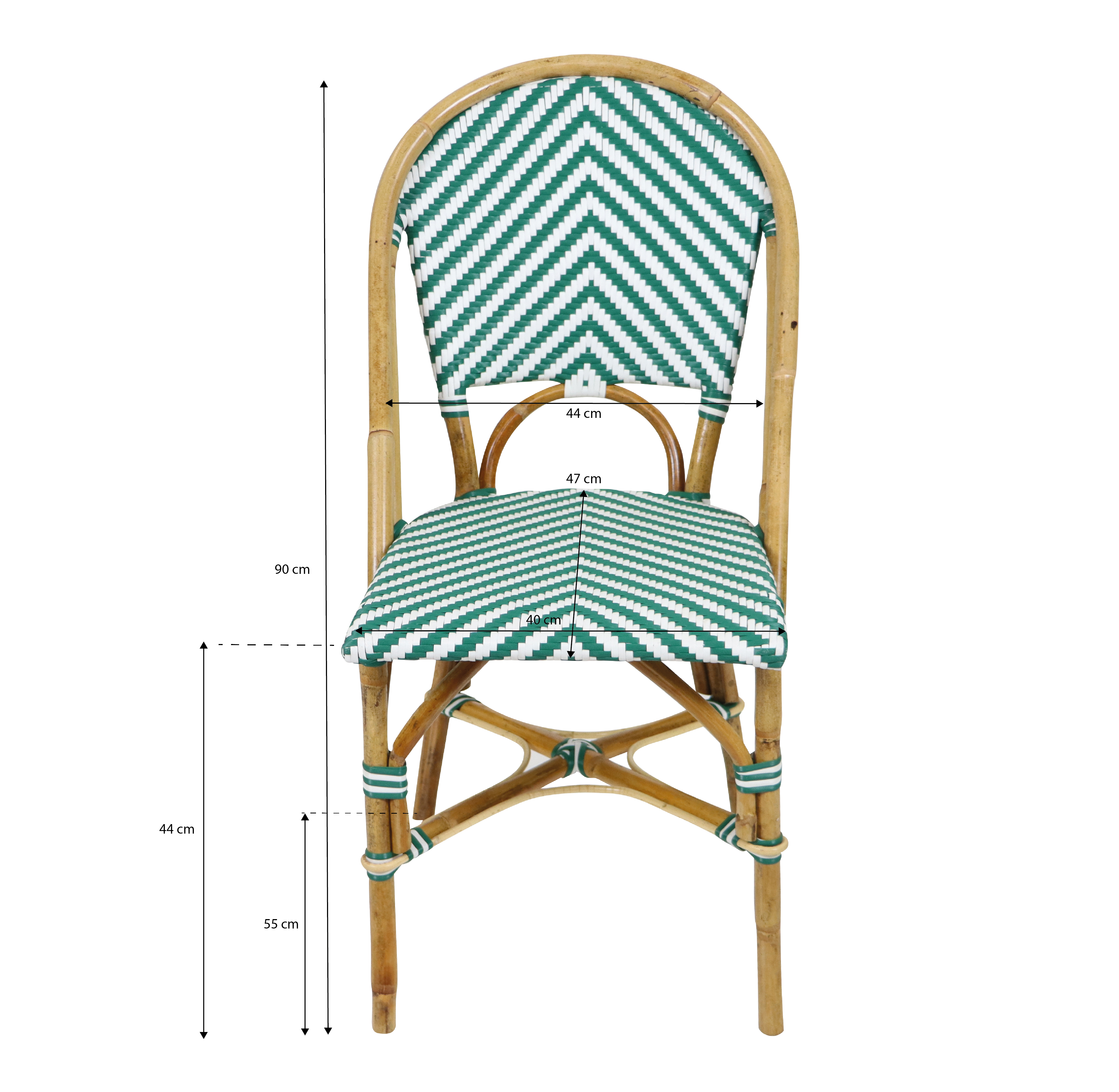 AXI Jacqueline Rattan Bistro Set Green/White