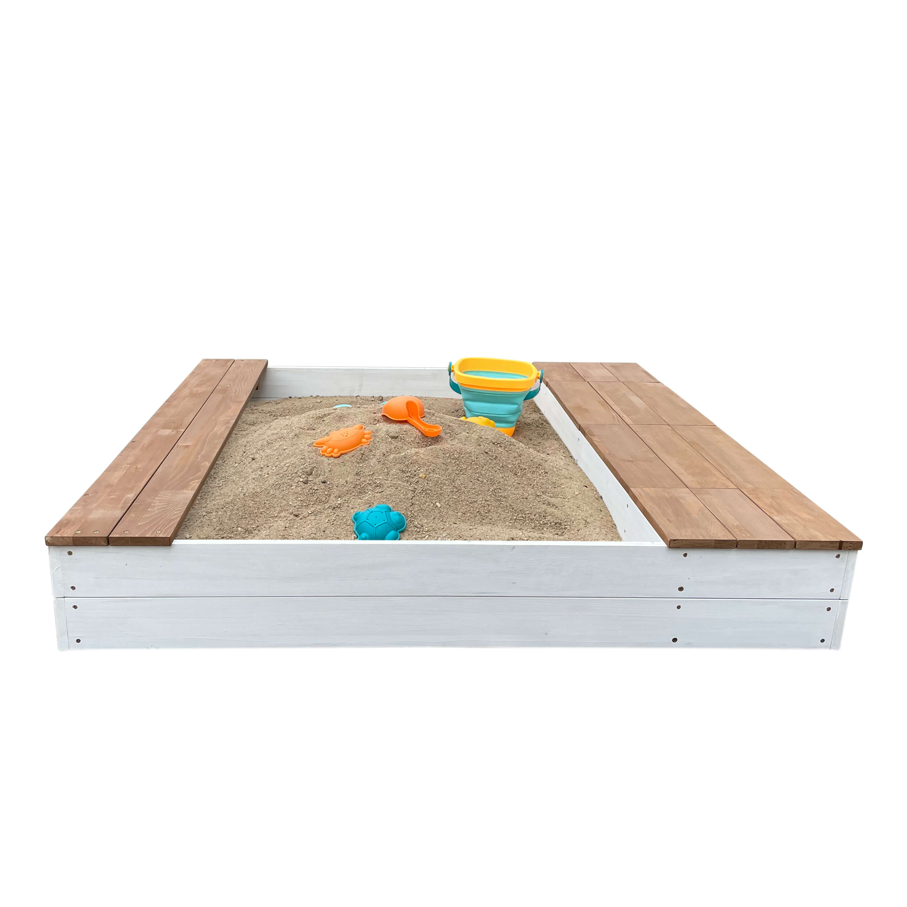 AXI Evy Zandbak met waterbakken en opbergruimte Wit/bruin-8720365061844 AXI Evy Zandbak met waterbakken en opbergruimte Wit/bruin