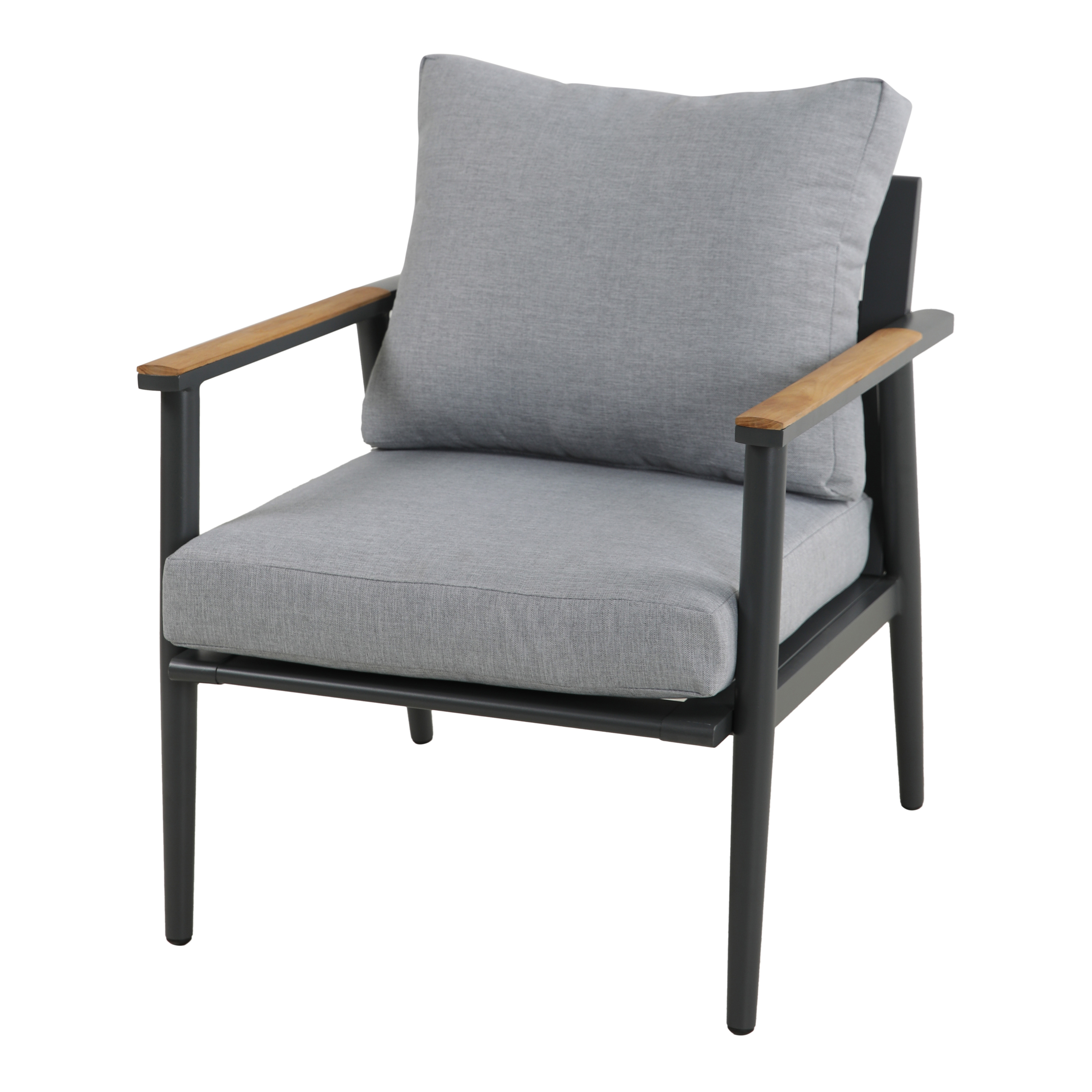AXI Bibi lounge set 4-piece with bench. table and two chairs Anthracite/Teak-8720365062681 AXI Bibi lounge set 4-piece with bench. table and two chairs Anthracite/Teak