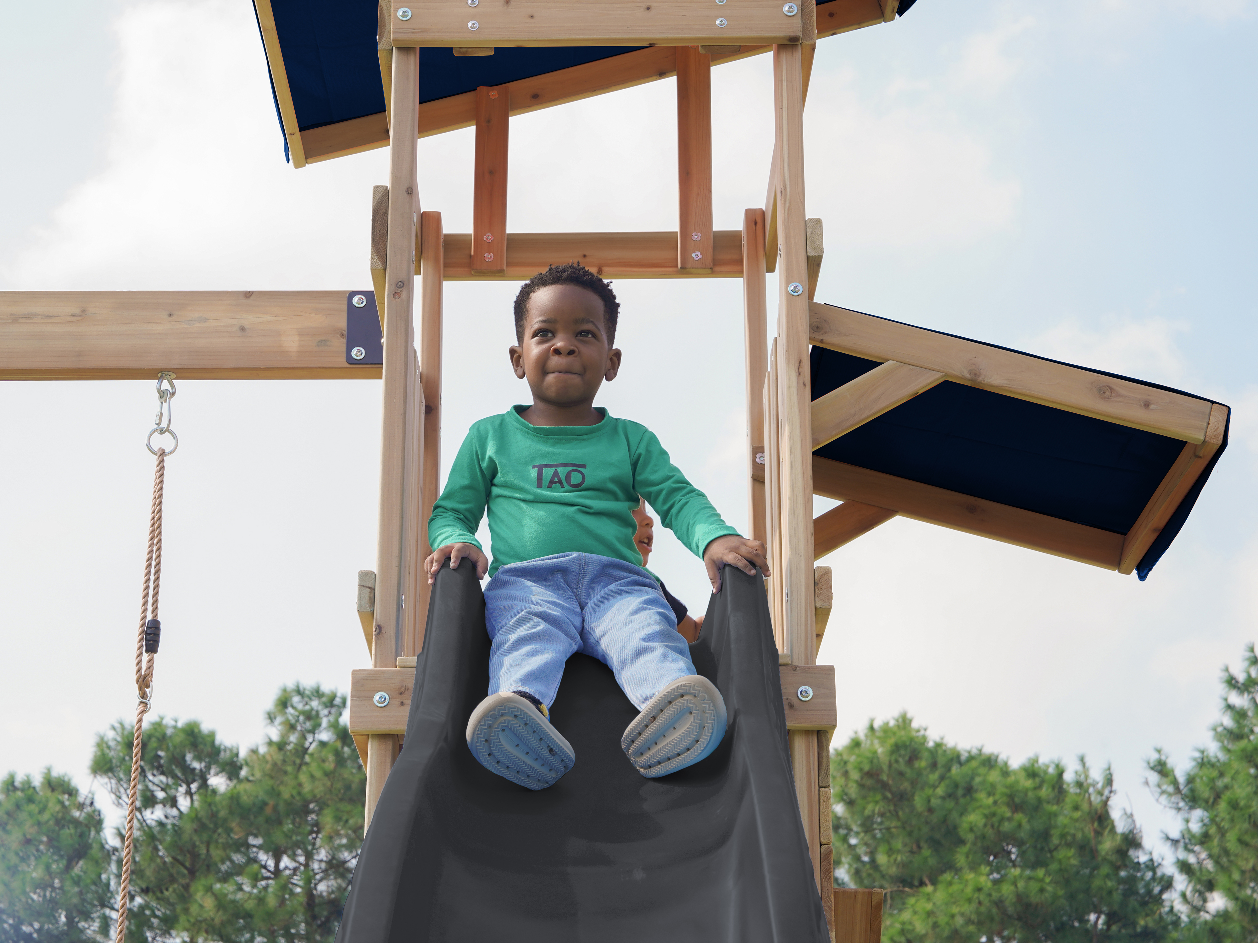 AXI Malik Play Set with Double Swing Brown - Grey Slide 