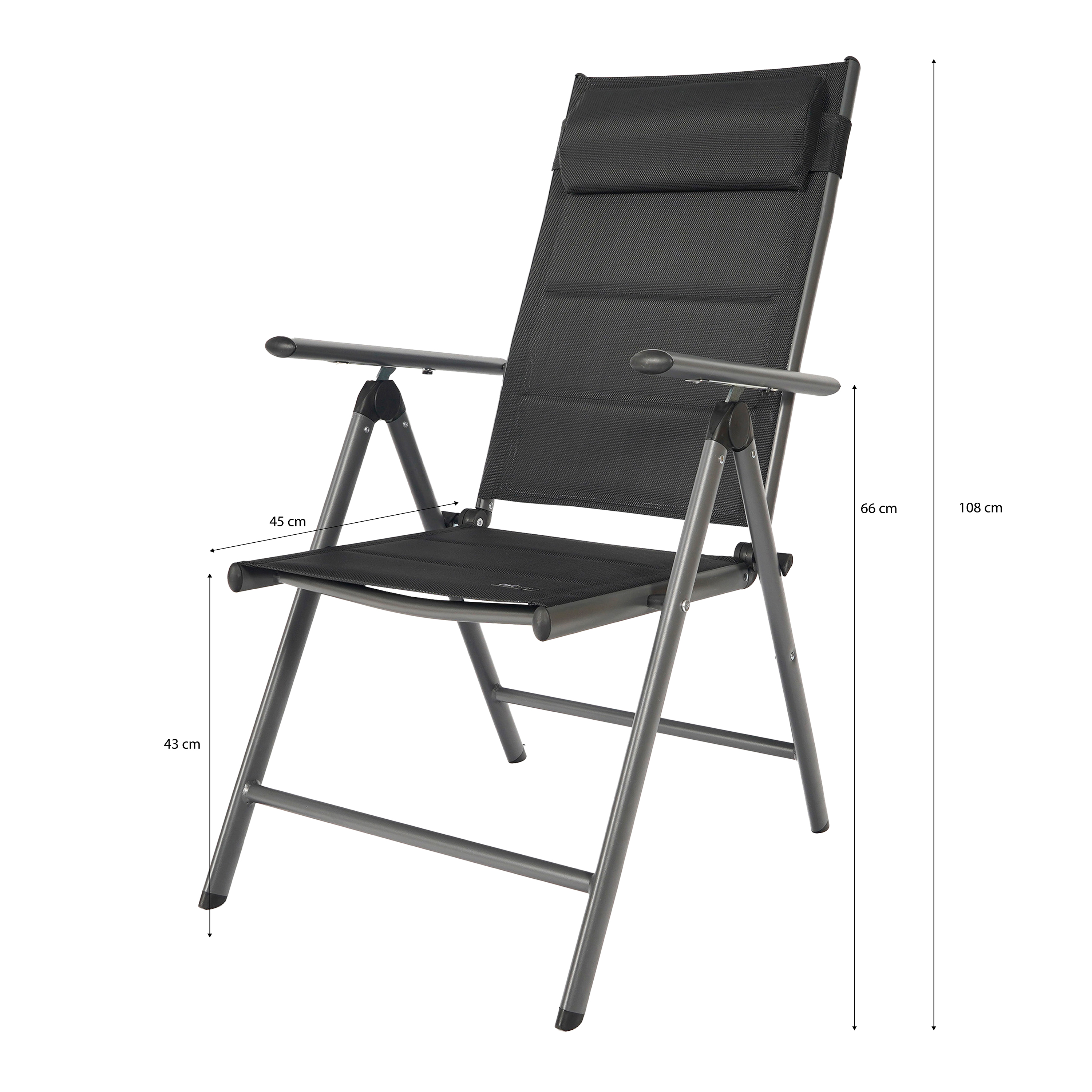 AXI Mack Camping Chair Anthracite/Black – Set 4 pieces