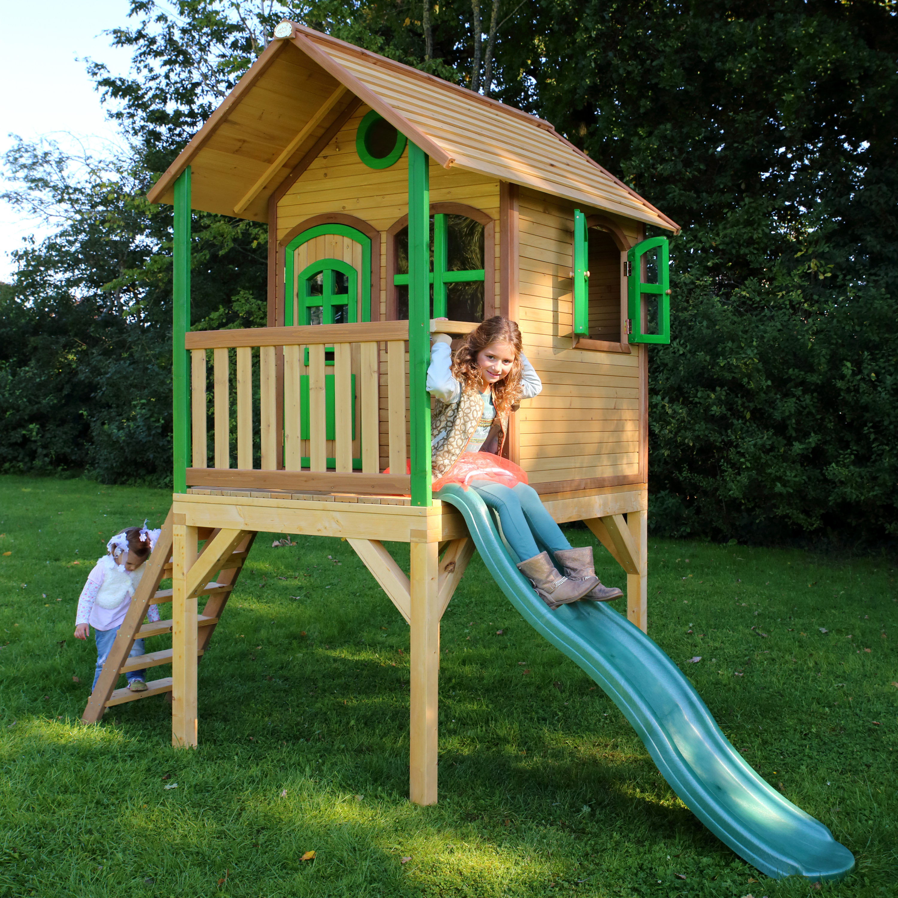 AXI Laura Playhouse Brown/Green - Green Slide