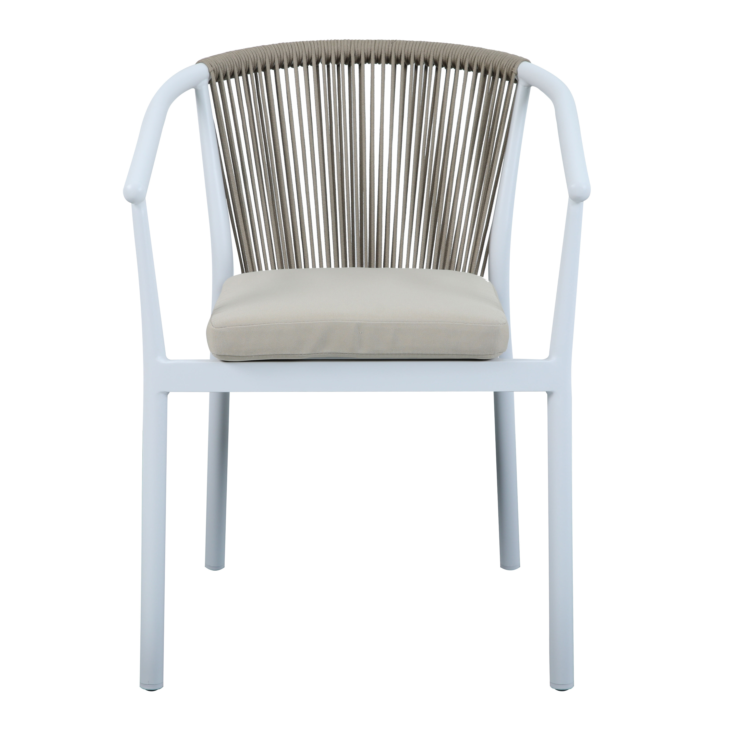 AXI Suvi Garden Set with 4 Chairs White with Teak-look Polywood-8720365062568 AXI Suvi Garden Set with 4 Chairs White with Teak-look Polywood