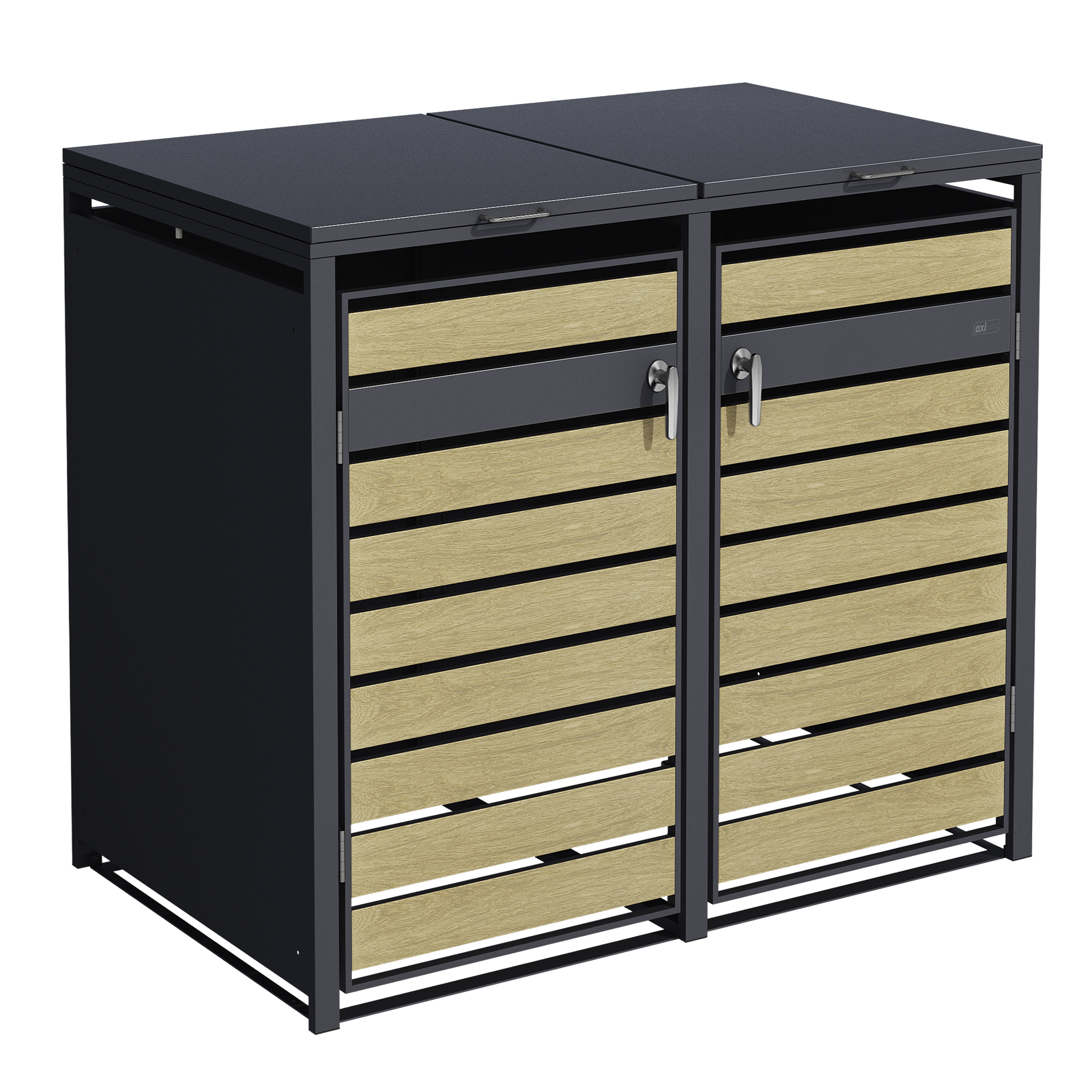 AXI Lucas Containerombouw van Metaal Antraciet/Houtlook - 2 containers