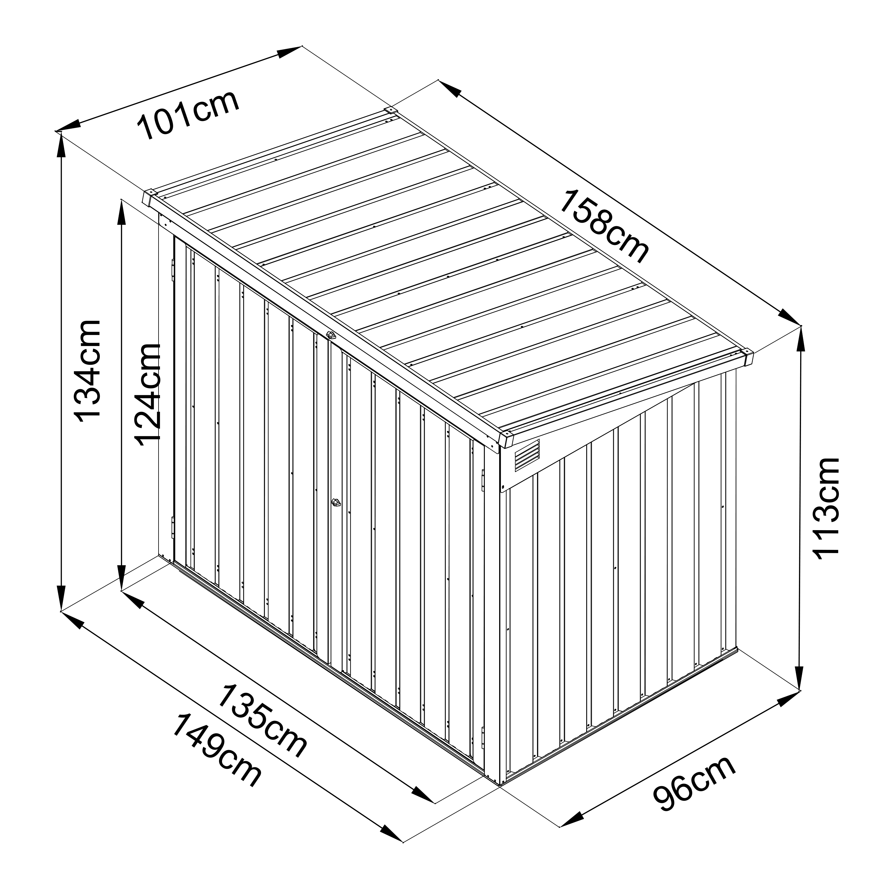 AXI Oscar metal Container Conversion Garden Cabinet Anthracite - 2 containers