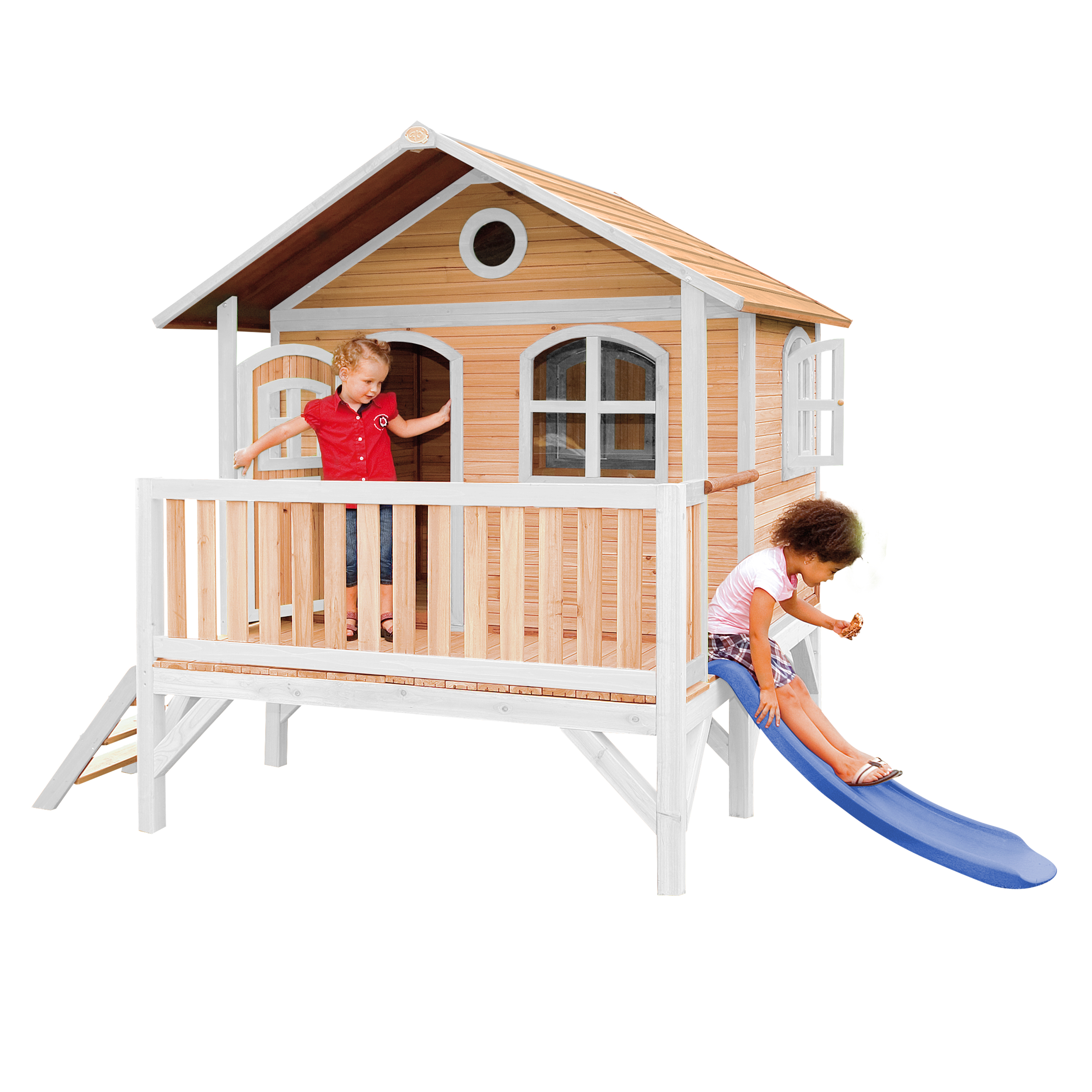 AXI Stef Playhouse Brown/White - Blue Slide