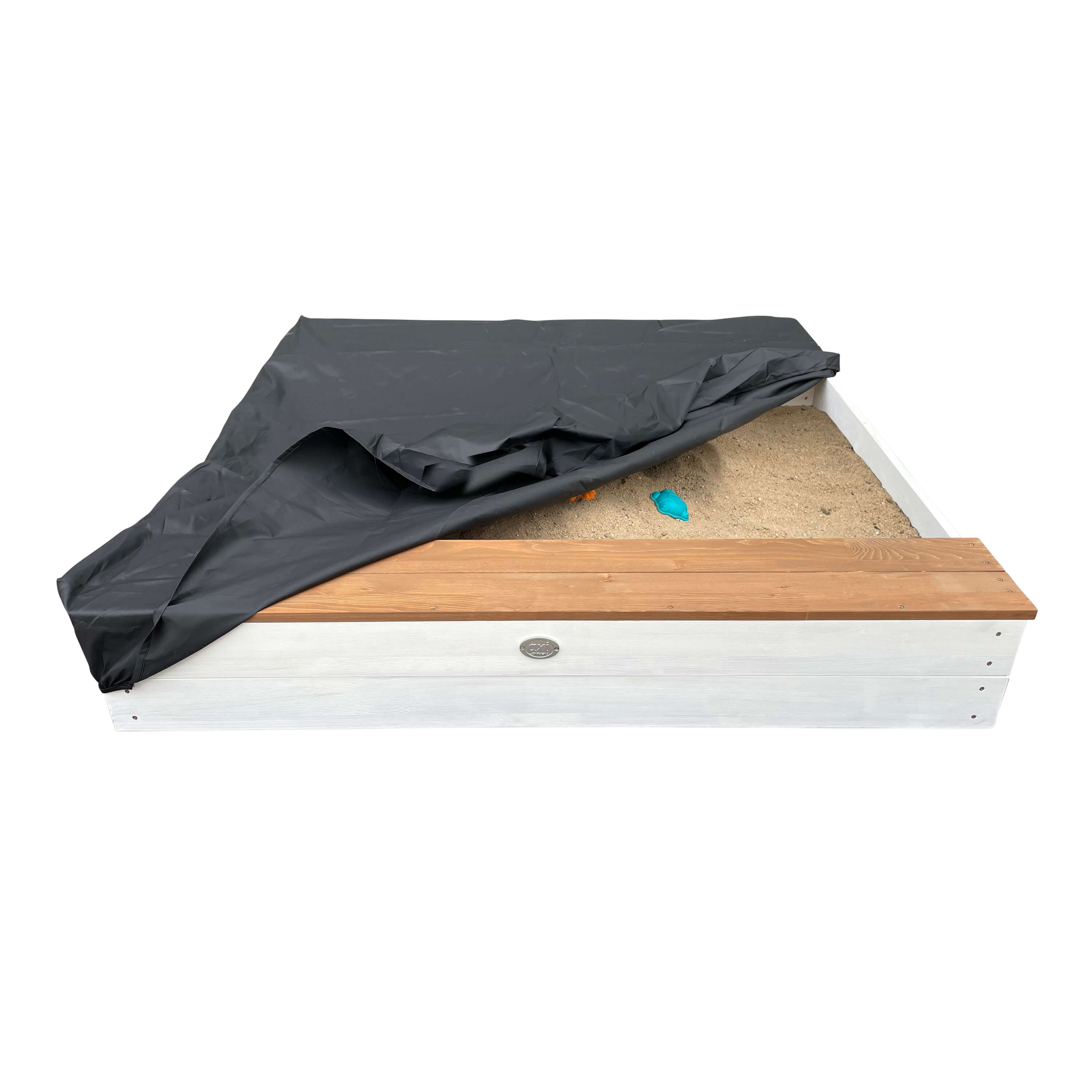 AXI Evy Zandbak met waterbakken en opbergruimte Wit/bruin-8720365061844 AXI Evy Zandbak met waterbakken en opbergruimte Wit/bruin