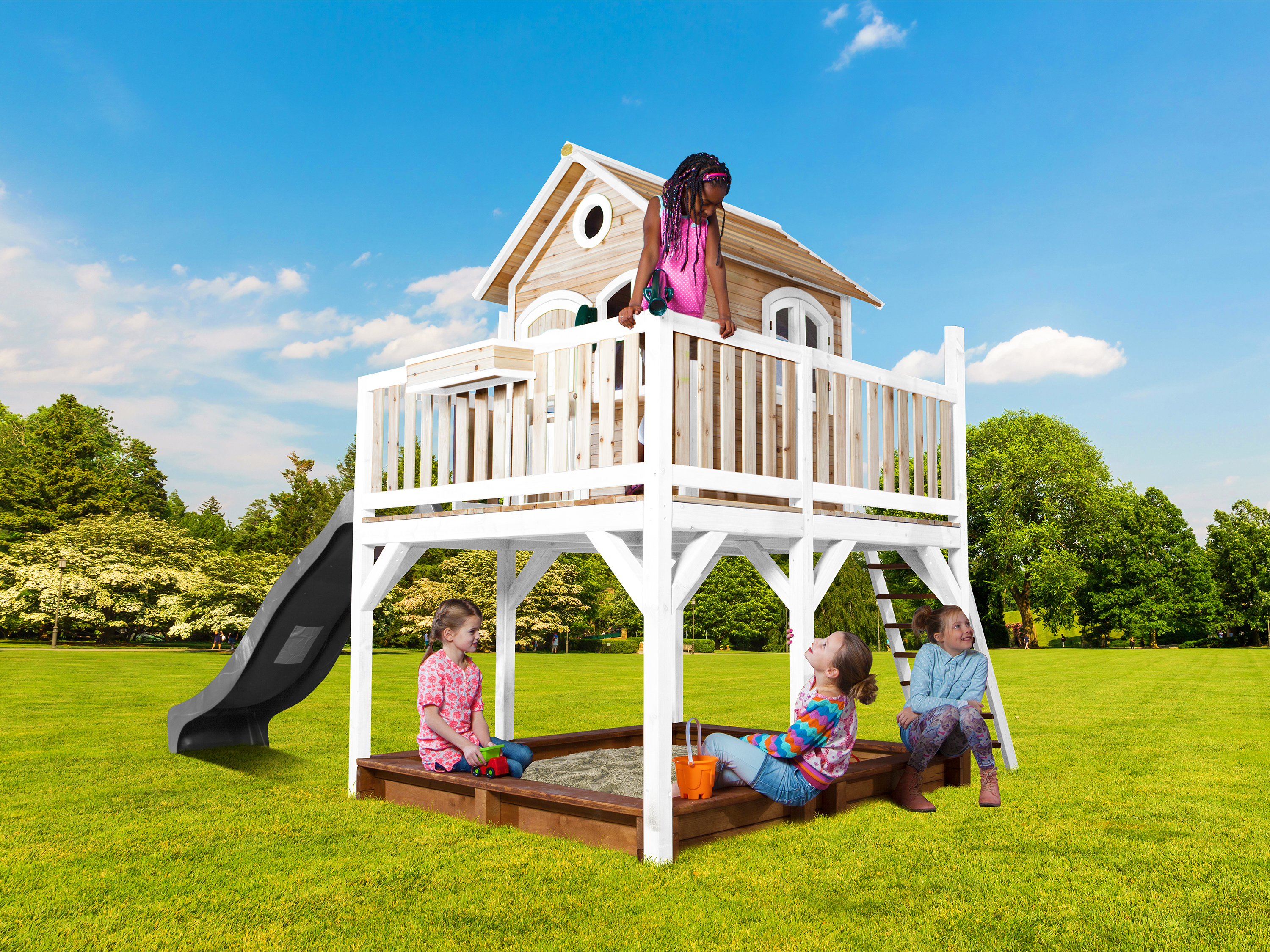 AXI Liam Playhouse Brown/White - Grey Slide