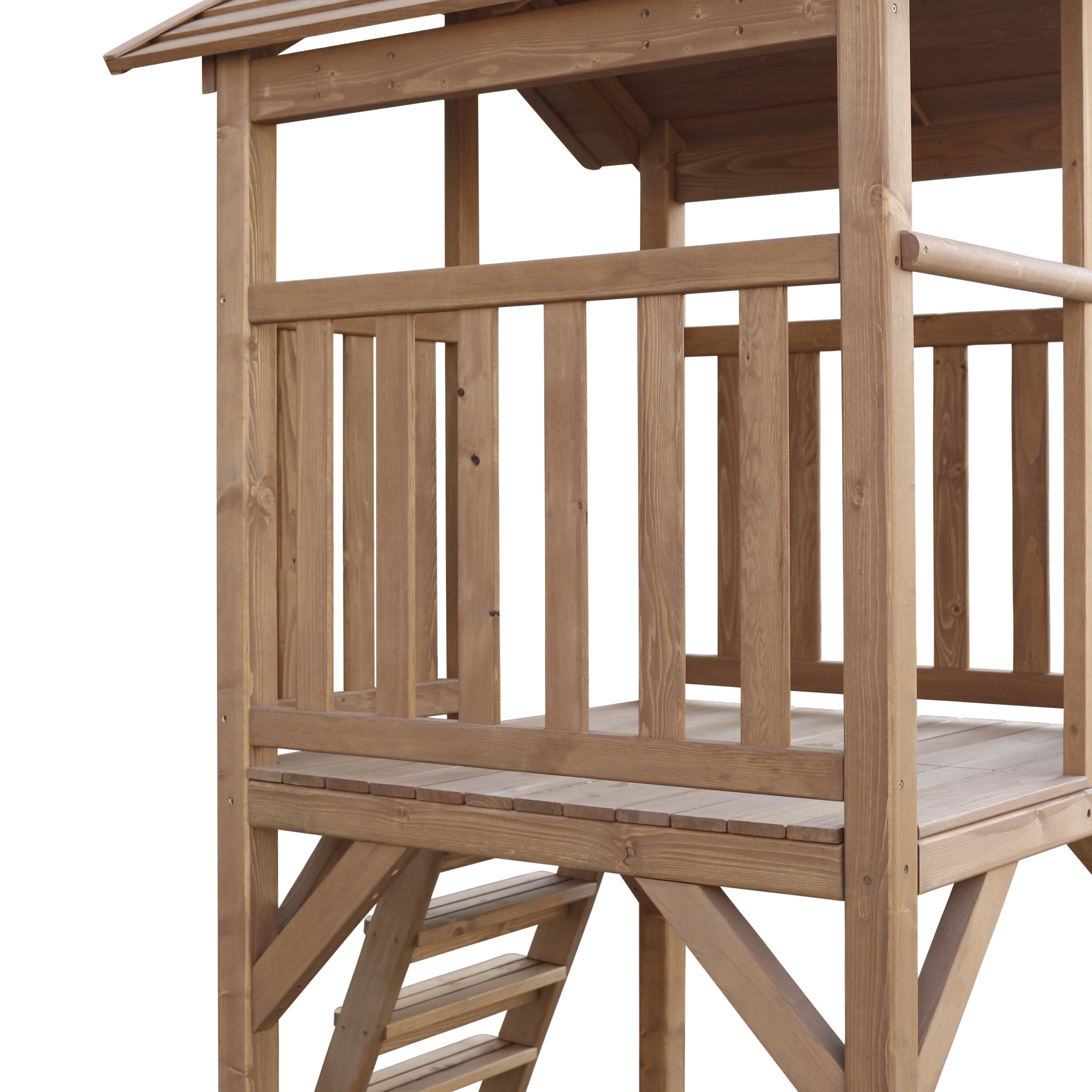 AXI Beach Tower with Single Swing Set Brown - Lime Green Slide