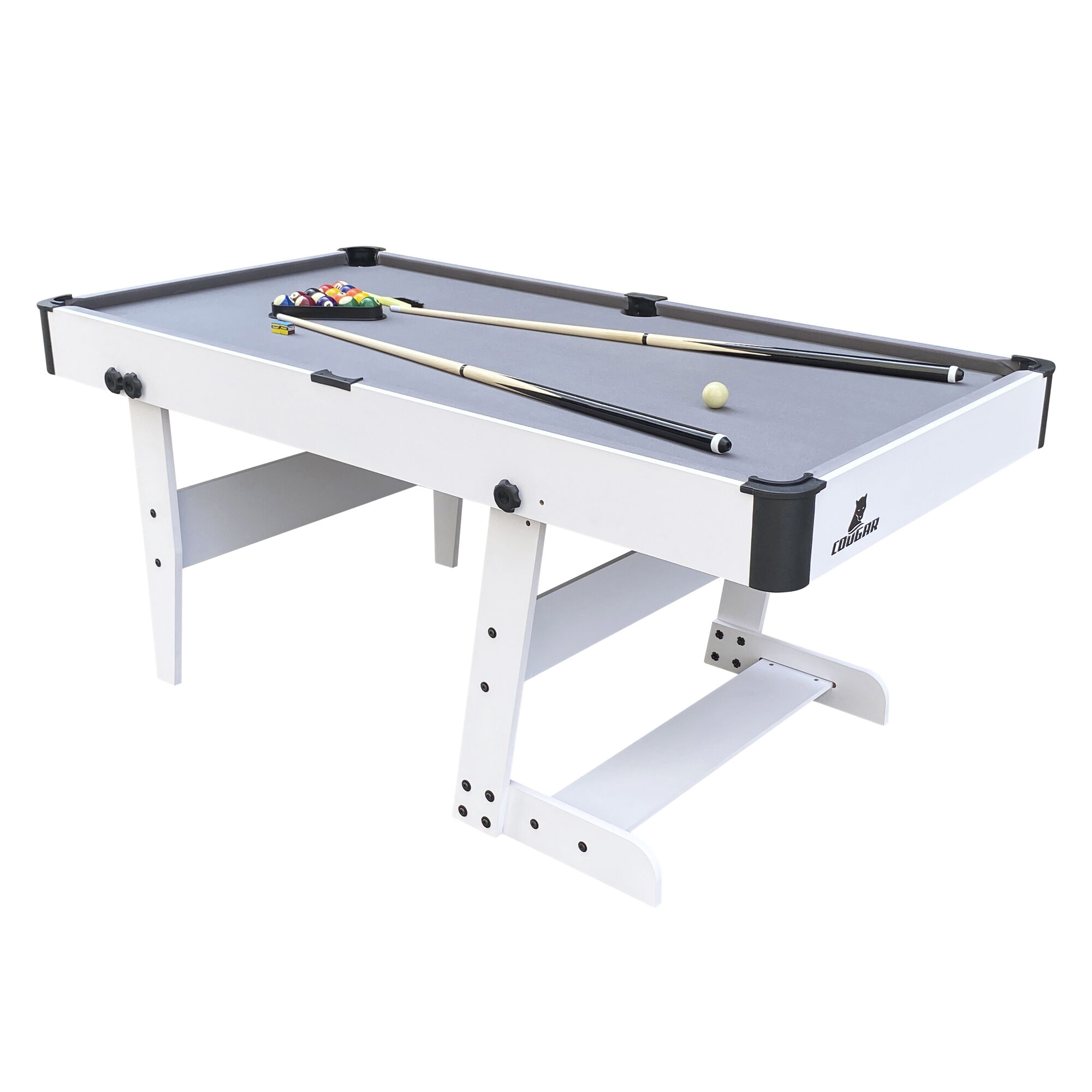 Cougar Hustle XL opklapbare Pooltafel Wit/grijs