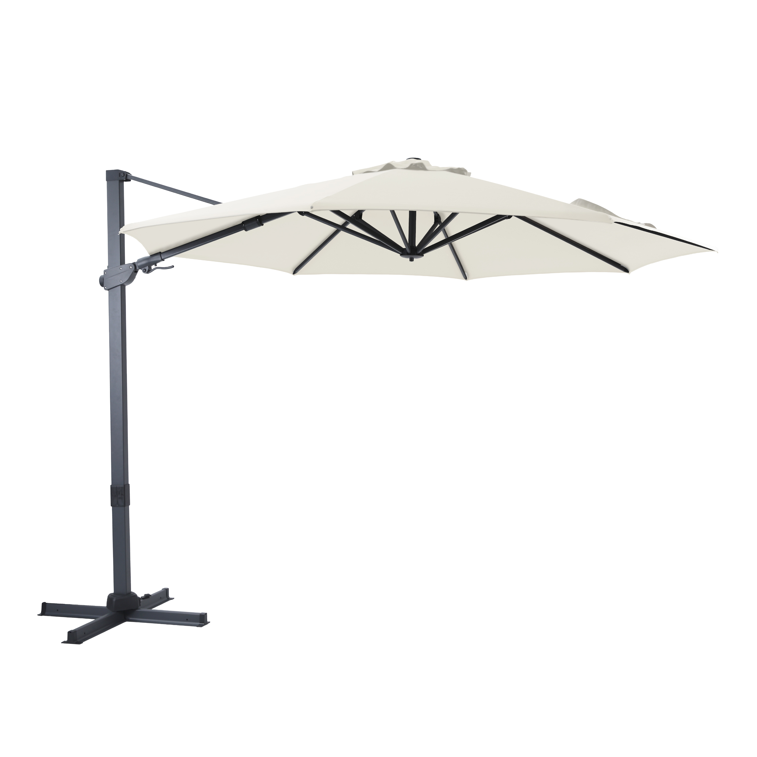 AXI Cyrus Premium Hängparasol ? 300cm Runt - Grå/Beige