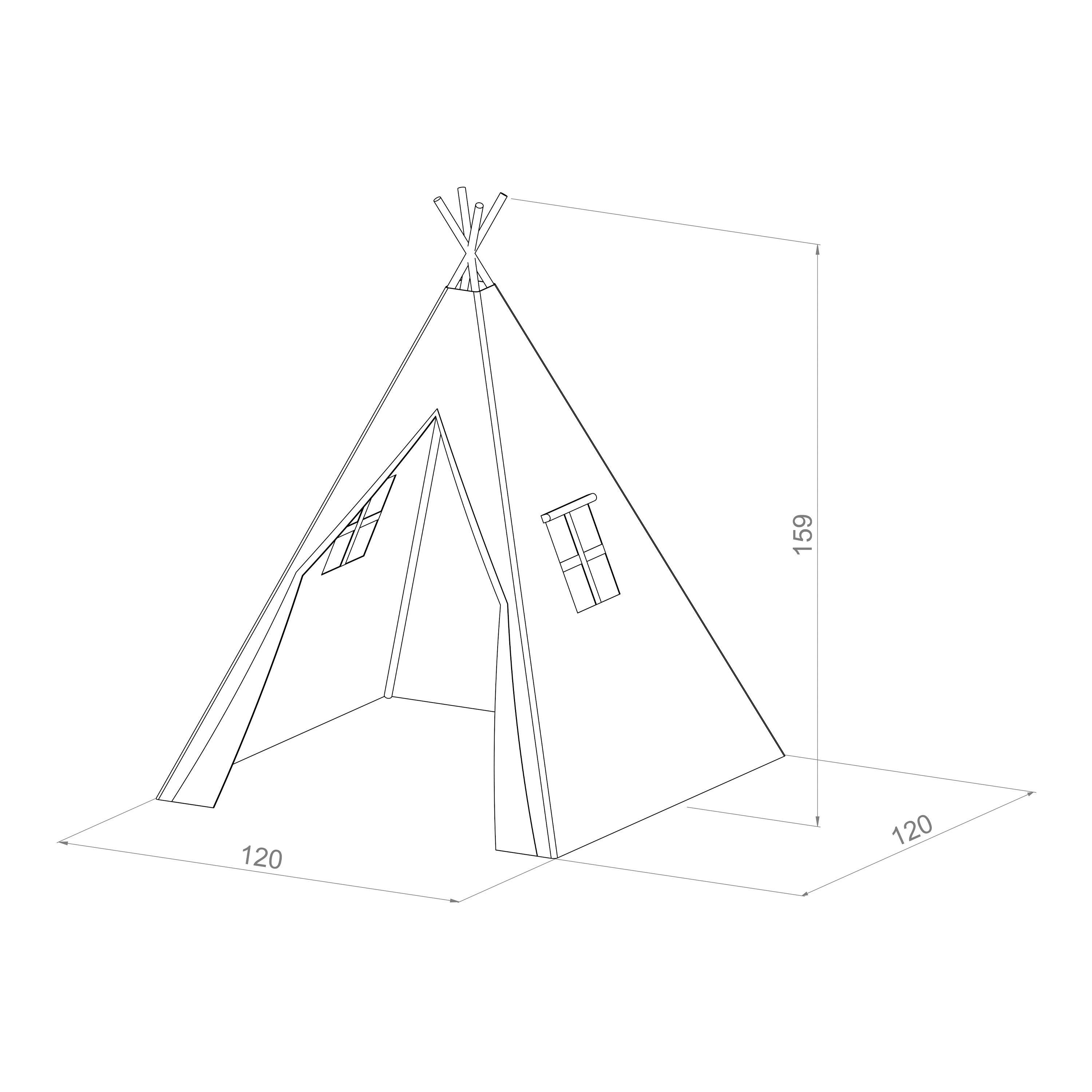Sunny Alba Tipi Tent Grijs