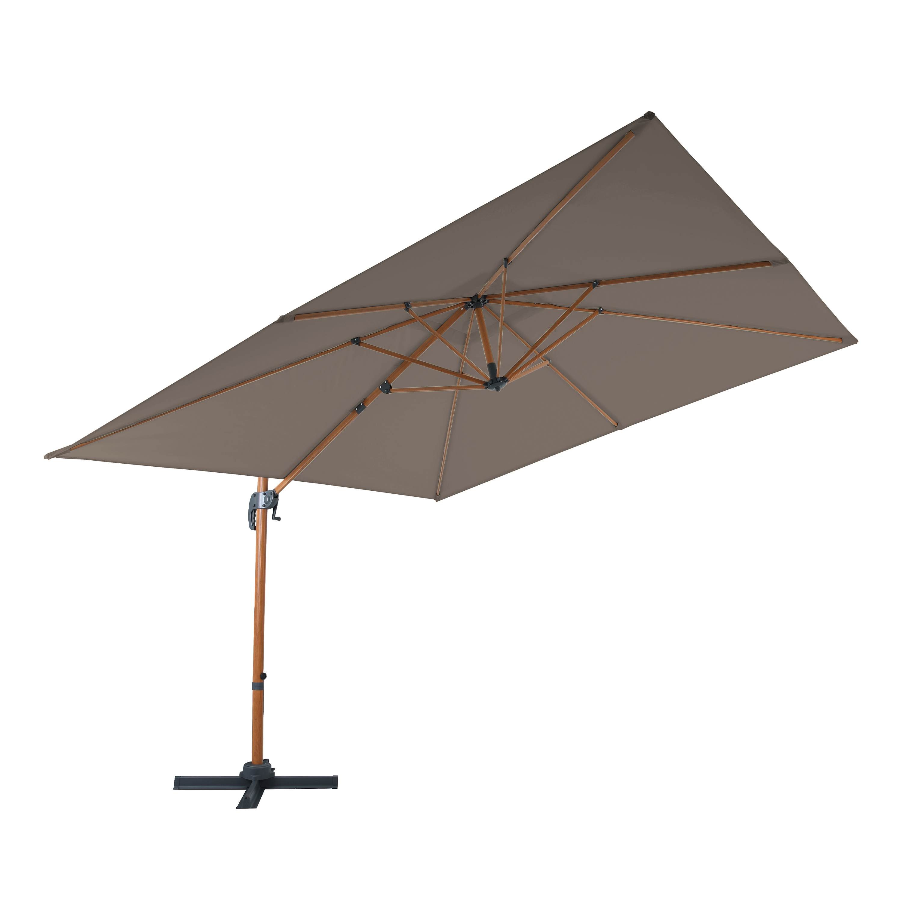AXI Nima Cantilever Parasol 300x300 cm - Wood-look/Taupe