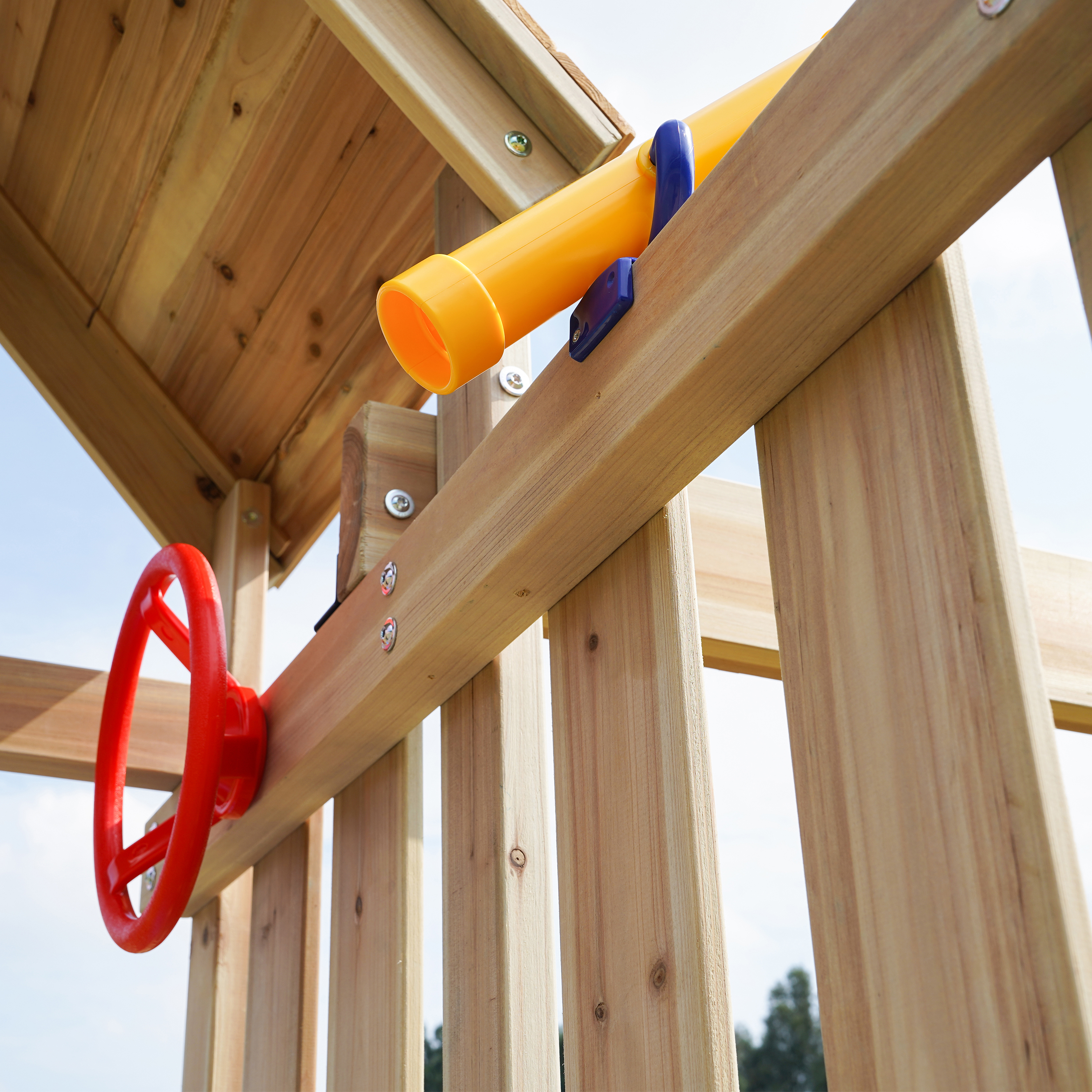 AXI Moos Climbing Frame with Double Swing Set - Grey Slide