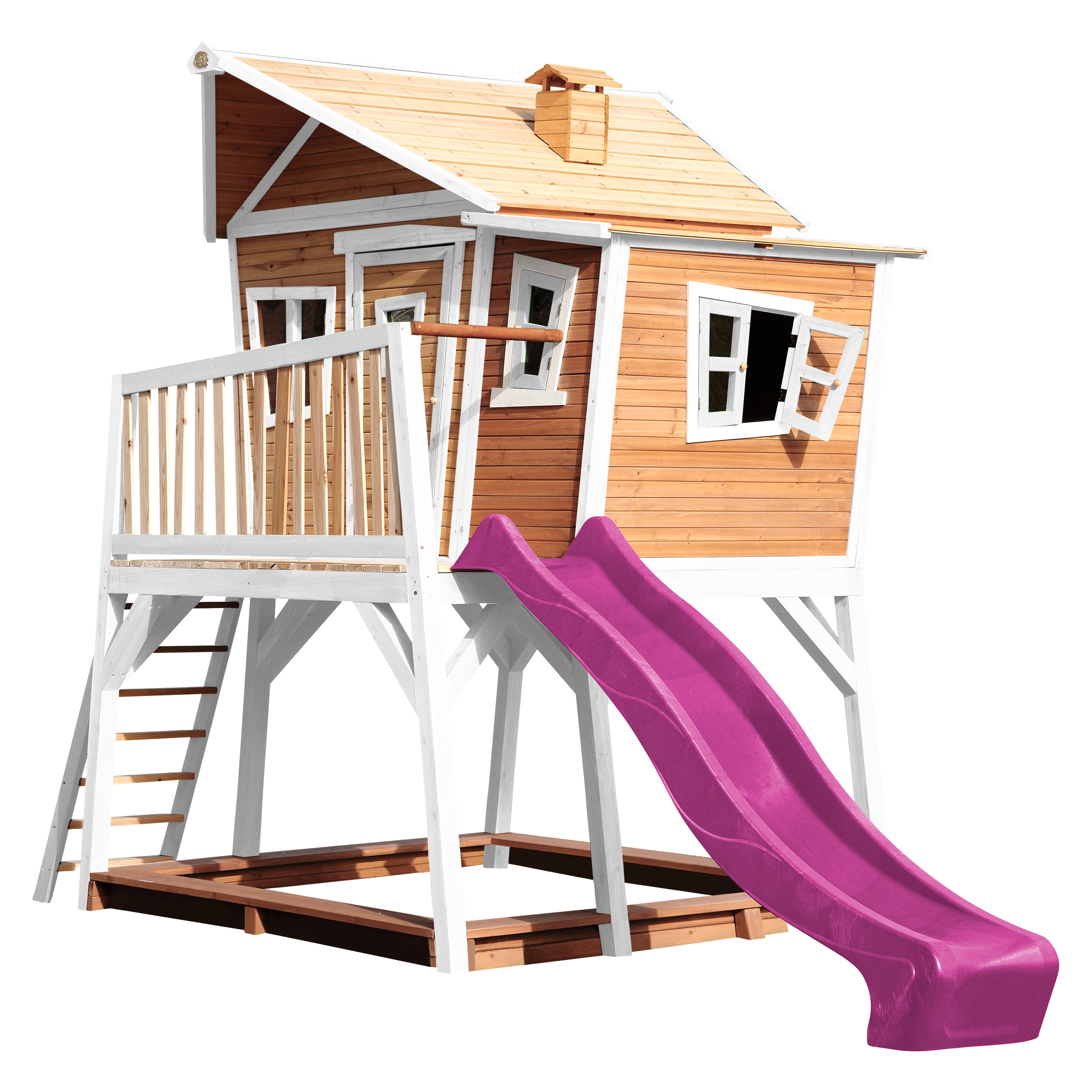 AXI Max Playhouse Brown/White - Purple Slide