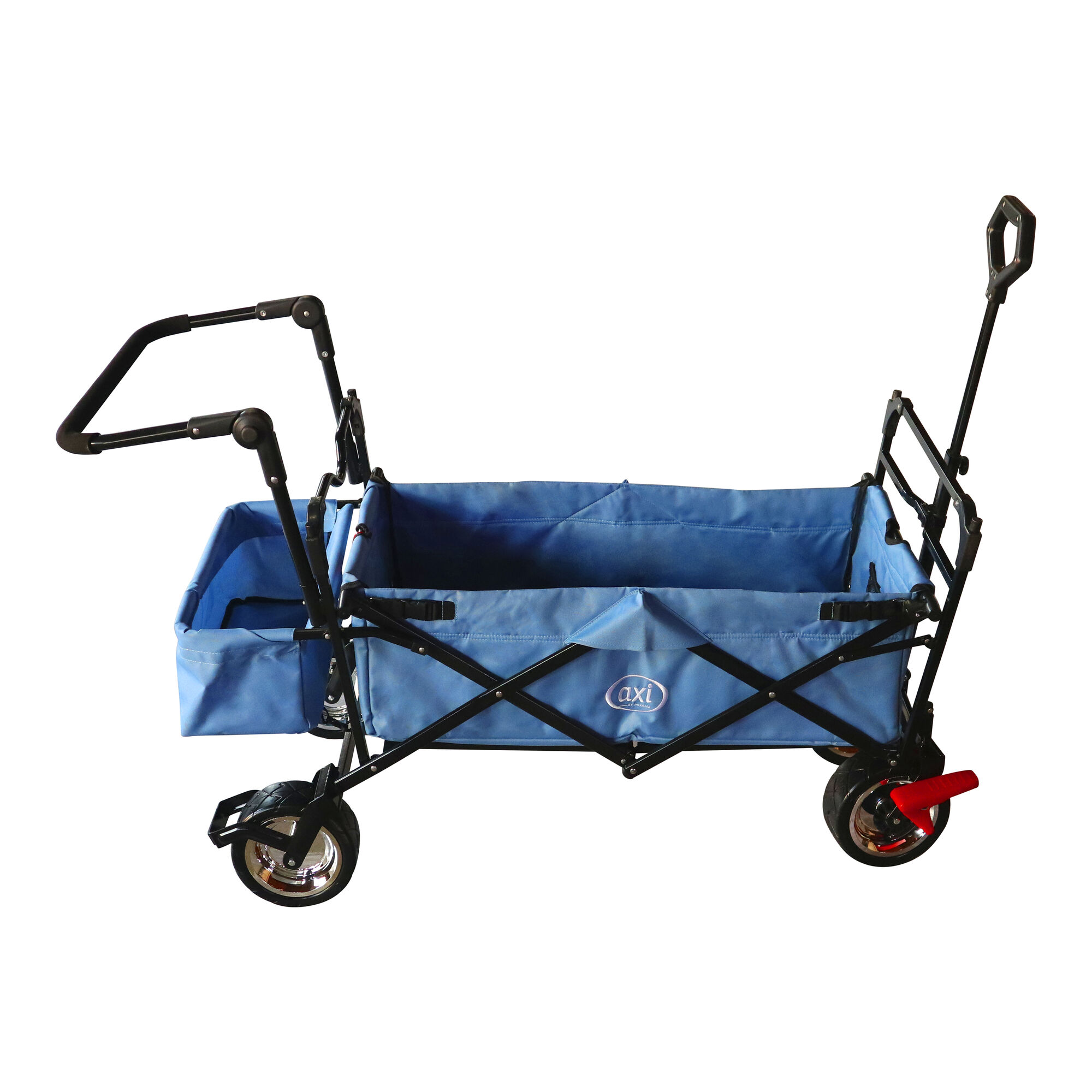 AXI AB210 Opvouwbare Bolderwagen met dak. tas. rem en duwstang Blauw