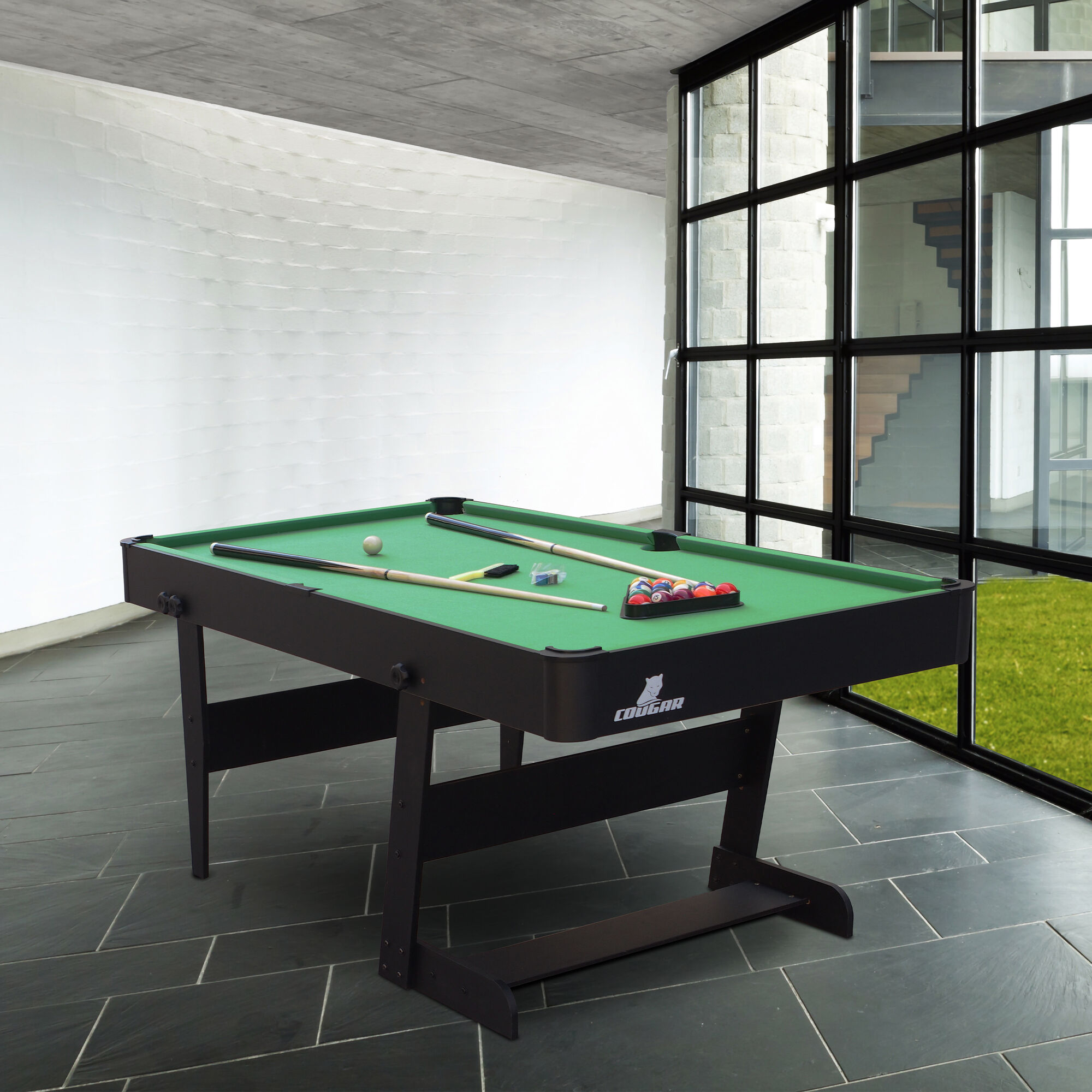 Cougar Hustle XL opklapbare Pooltafel Zwart