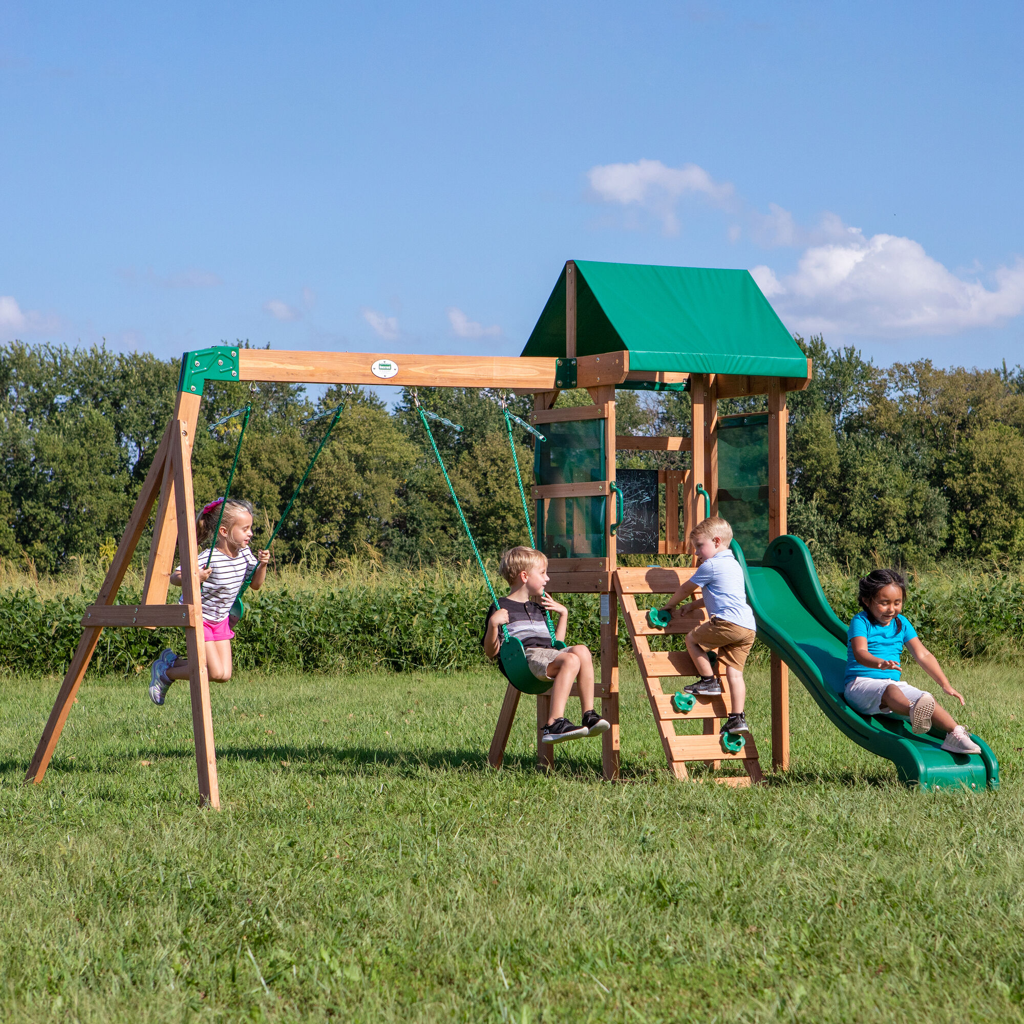 Backyard Discovery Buckley Hill Play Tower with Swings and Slide