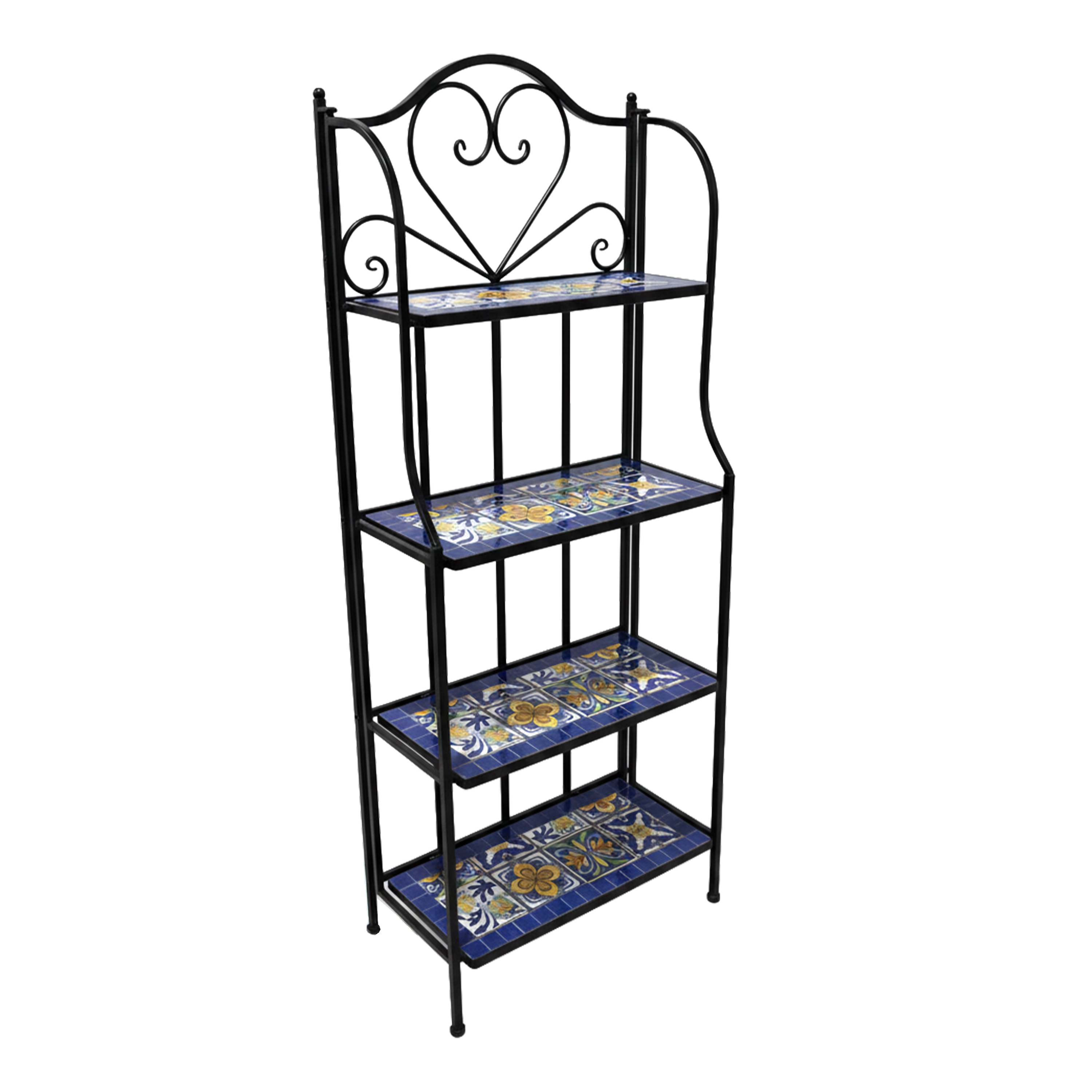 AXI Cleo Metal Plant Stand Mosaic Mediterranean Style – Blue/Yellow