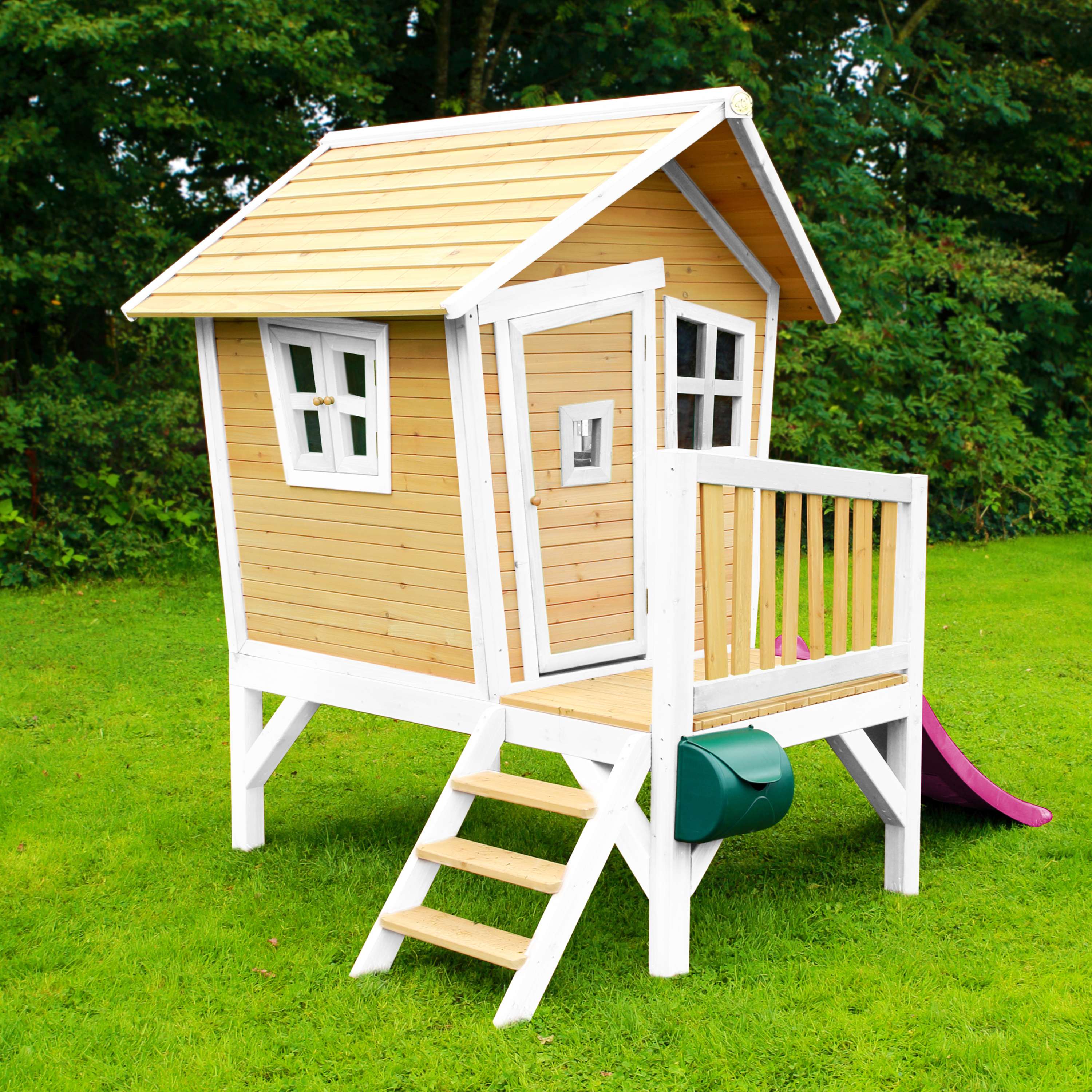 AXI Robin Playhouse Brown/White - Purple Slide