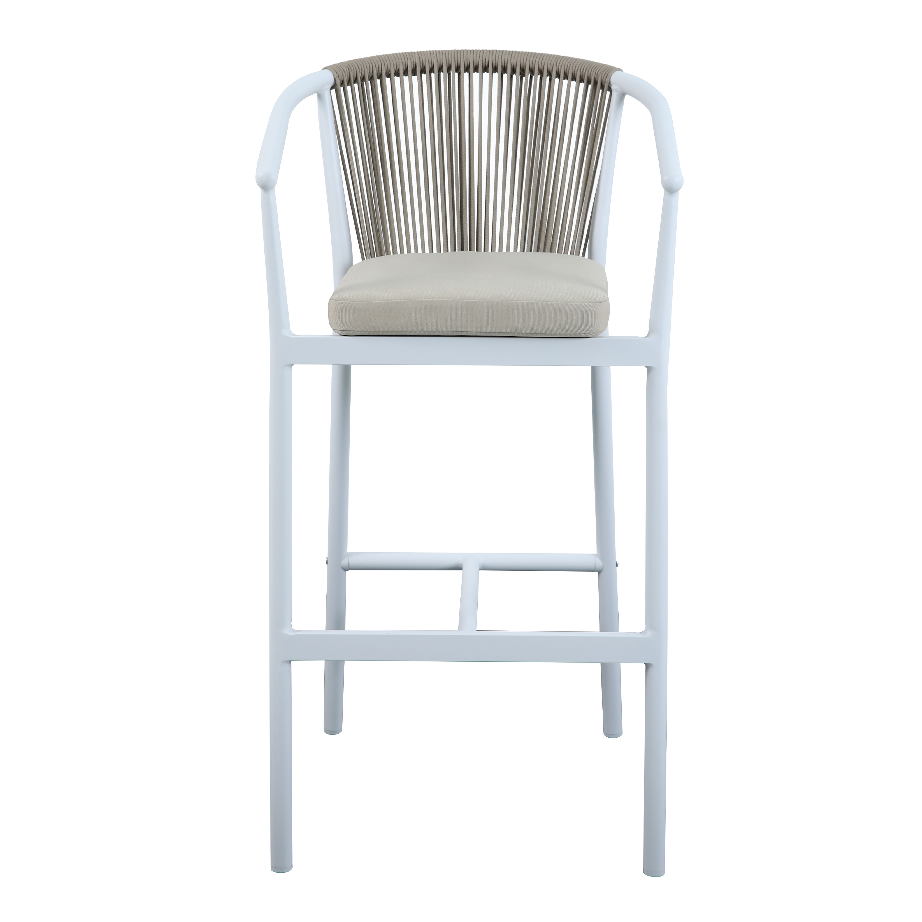 AXI Ravi Bar set with 4 bar stools White with Teak-look Polywood-8720365062605 AXI Ravi Bar set with 4 bar stools White with Teak-look Polywood