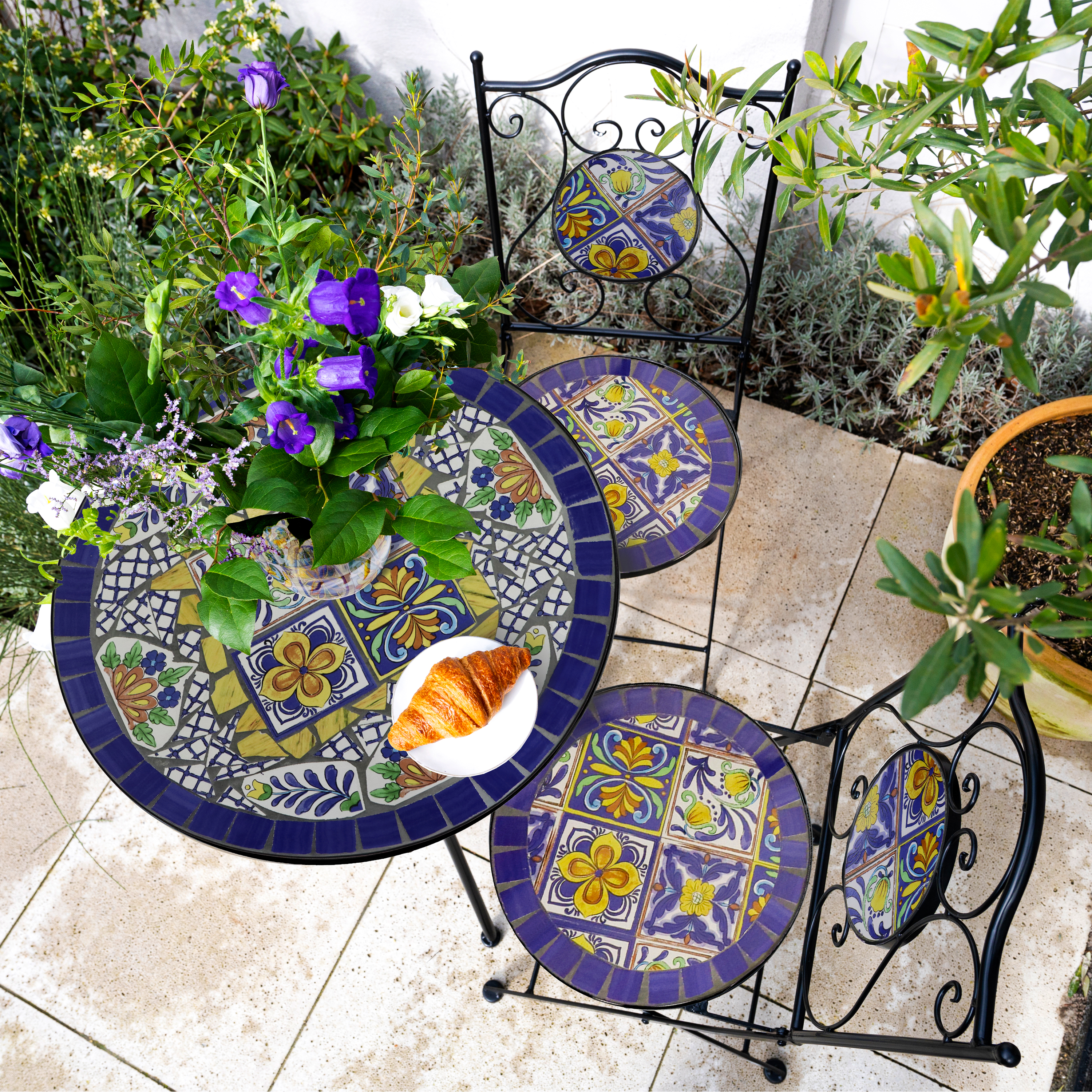 AXI AmÃ©lie MozaÃ¯ek Bistroset Mediterrane stijl Blauw/geel