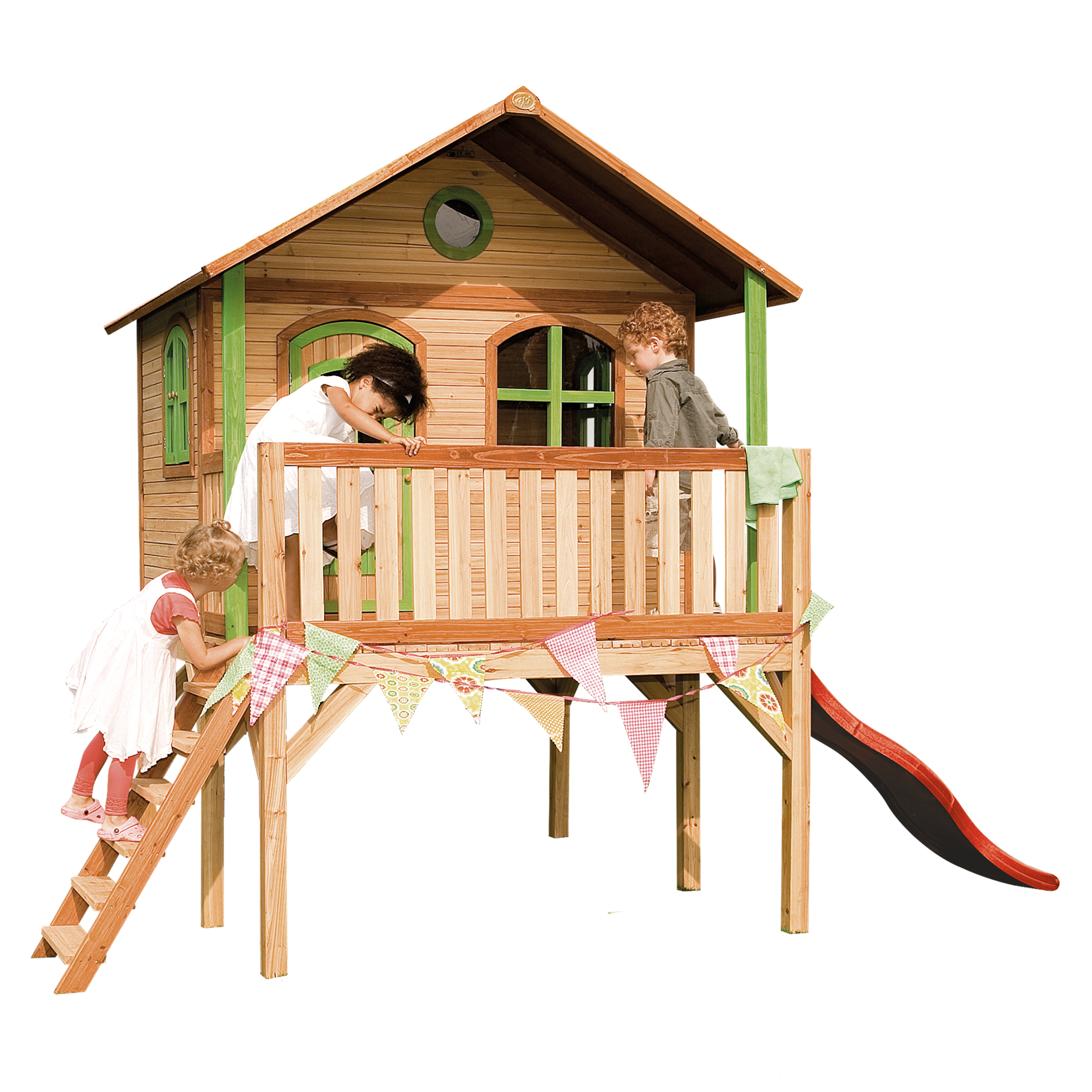 AXI Sophie Playhouse Brown/green - Red Slide