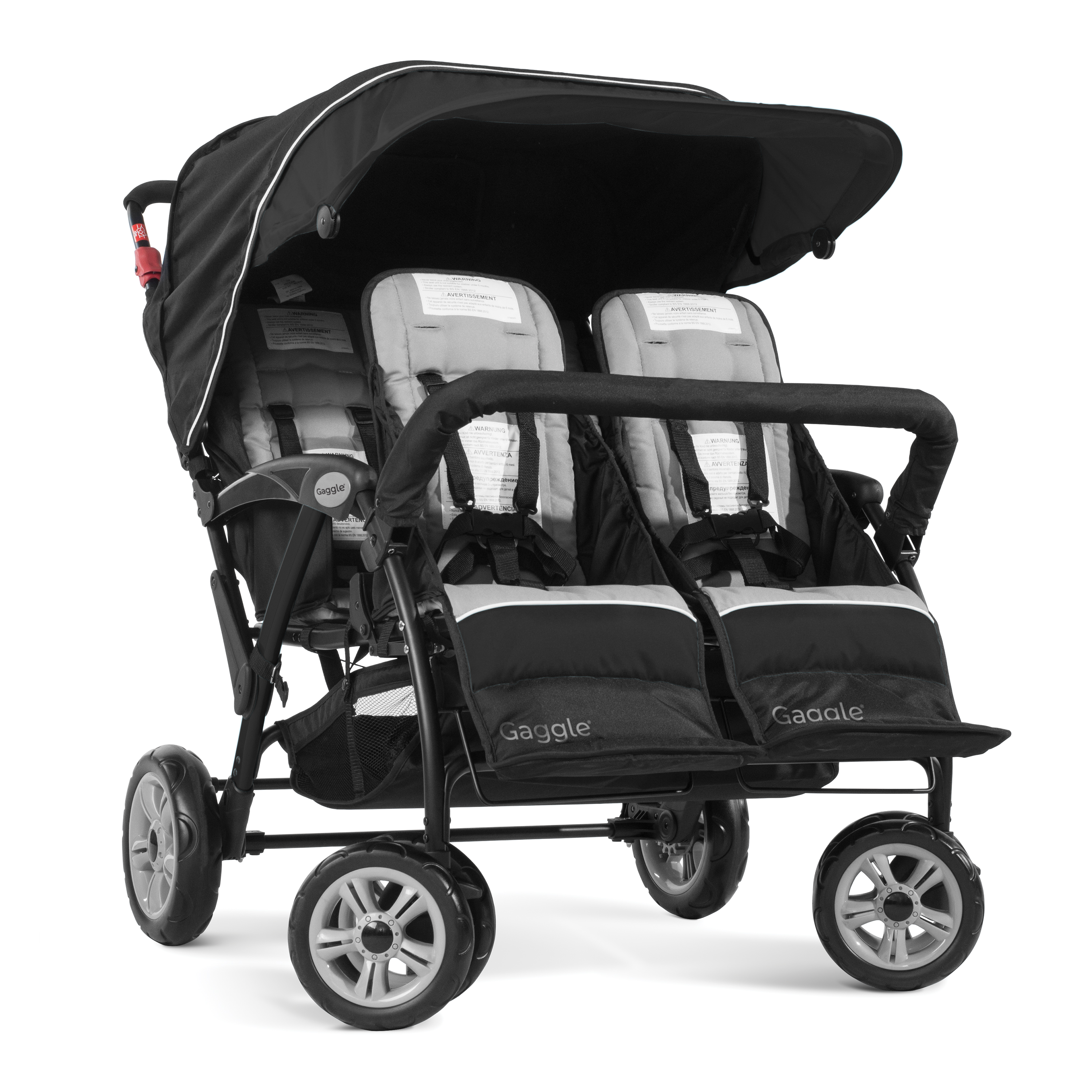 Gaggle Odyssey 4x4 Quad Stroller for 4 Children - Black-0849801001157 Gaggle Odyssey 4x4 Quad Stroller for 4 Children - Black