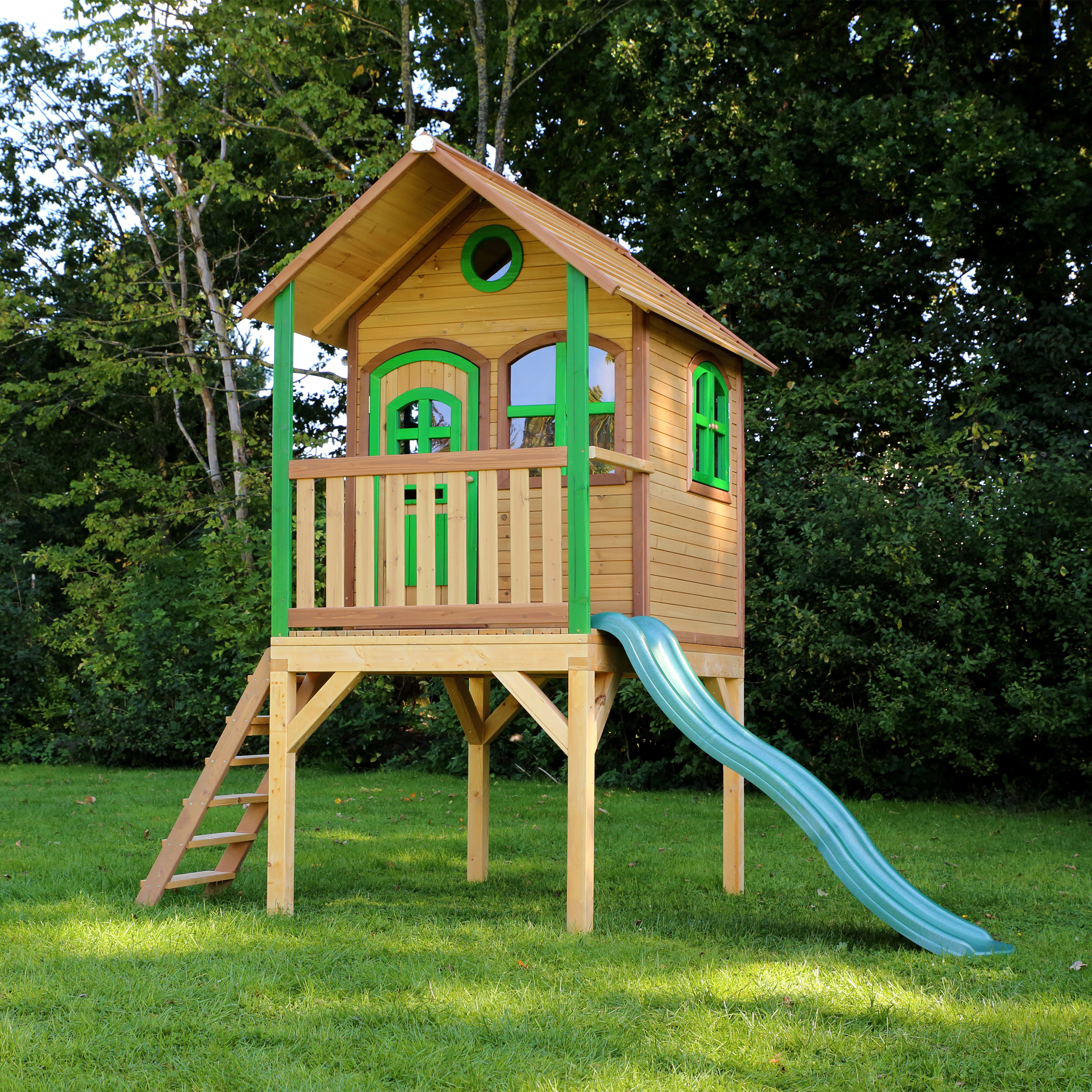AXI Laura Playhouse Brown/Green - Green Slide